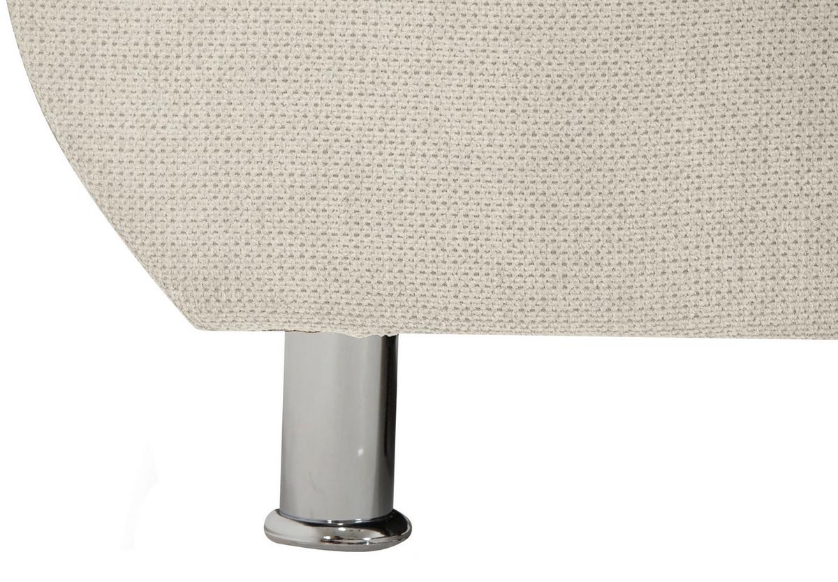 Rohová sedačka ERICE, pravá krémová - krémová/barvy chromu, Design, textil/plast (312/198cm)