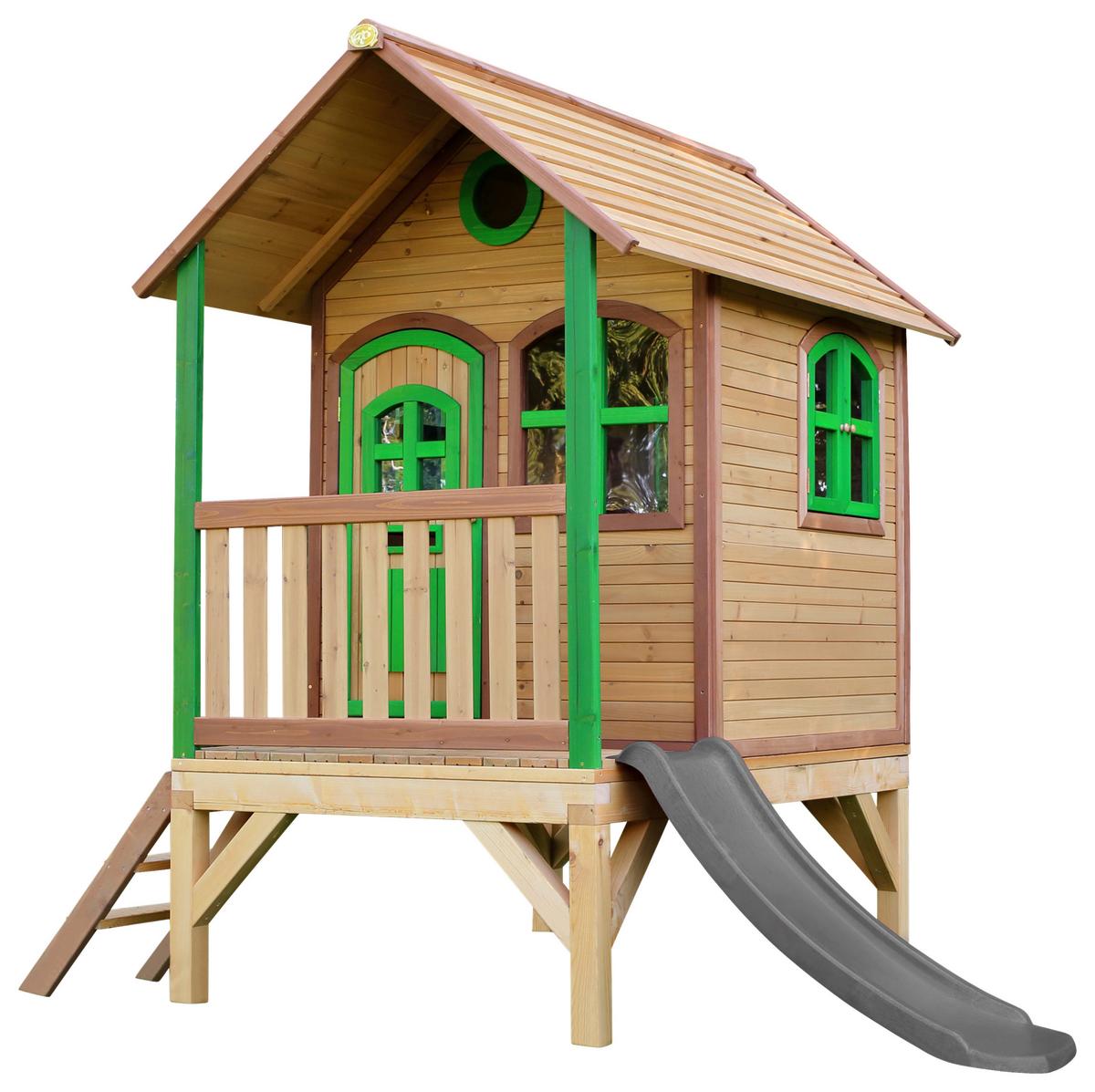 Spielhaus A030.036.80 - Rot/Braun, KONVENTIONELL, Holz (287/231/191cm) - Ambia Garden