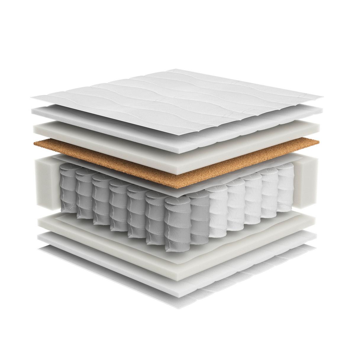 Taschenfederkernmatratze Ekko 140 H3 140x200 cm - Weiß, Textil/Metall (140/200cm)