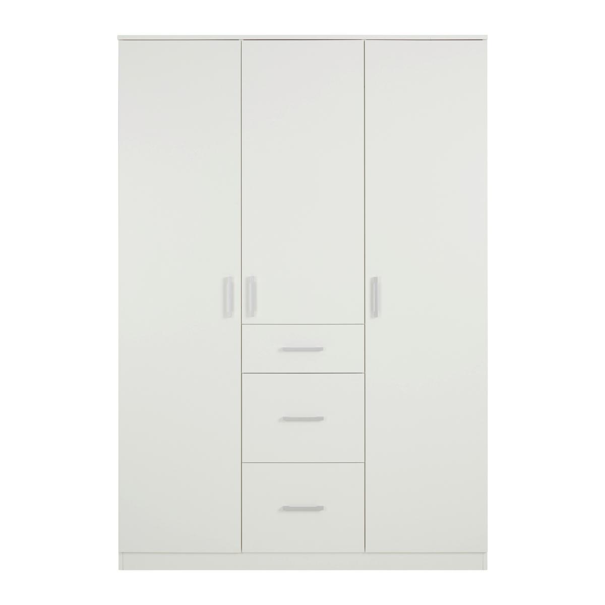 ŠATNÍ SKŘÍŇ S OTOČNÝMI DVEŘMI LASSE 3T - bílá, Konvenční, dřevo (135/197/55cm)