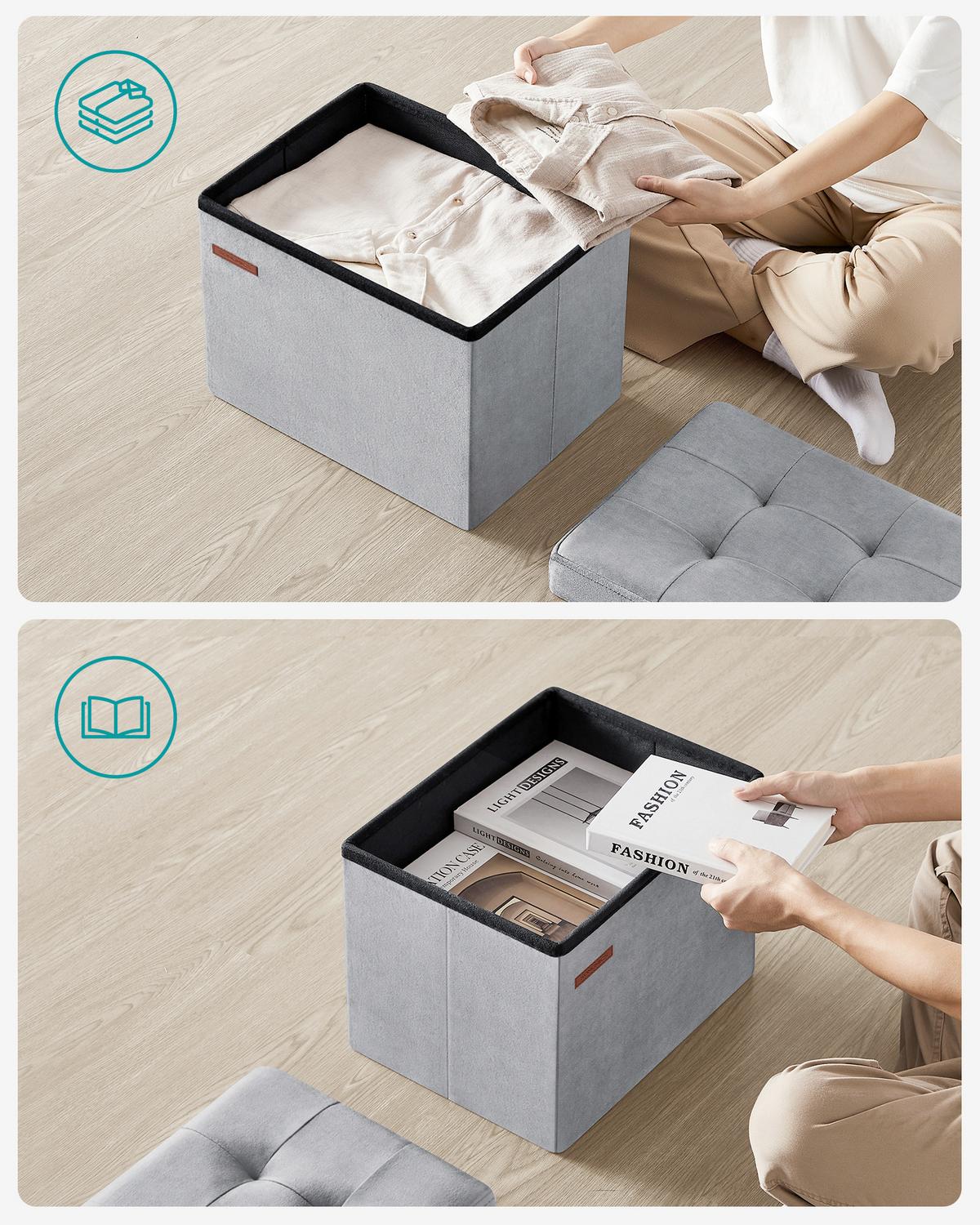 SITZBOX Grau B: 41cm - Grau, Basics, Holzwerkstoff/Textil (41/31/31cm)