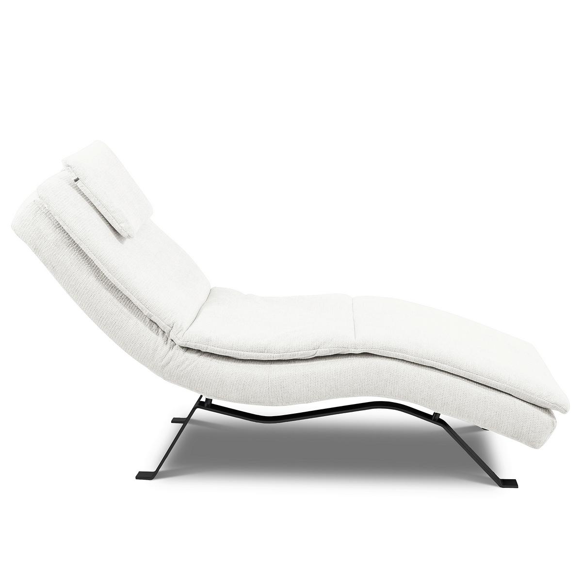 RELAXLIEGE Creme B: 65 cm - Creme/Schwarz, Design, Leder (65/95/171cm) - Celina Home