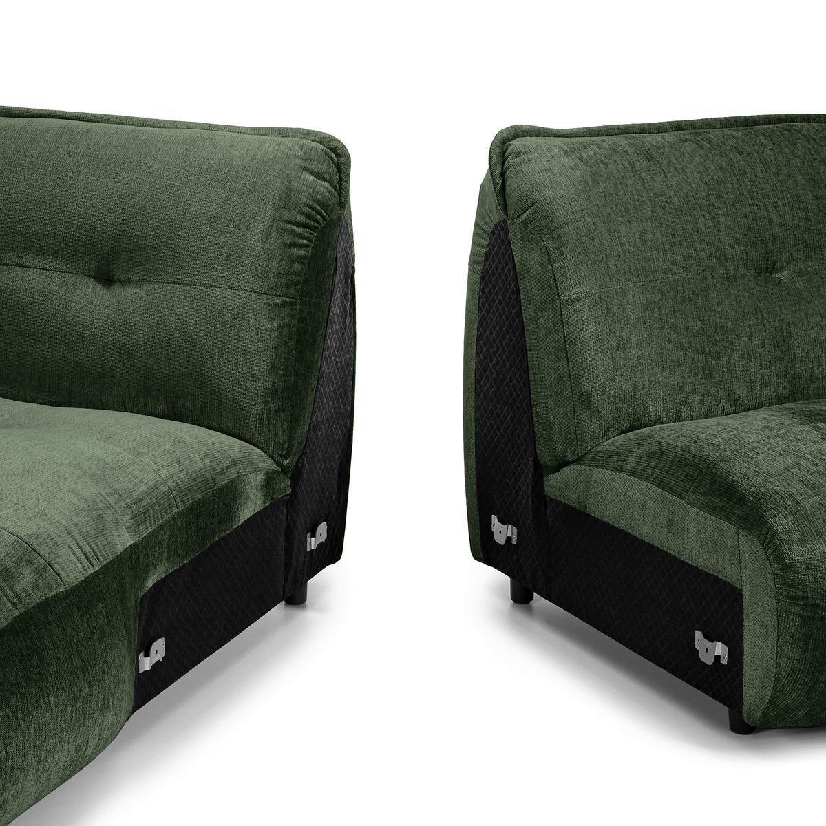 Ecksofa Fluffy Dunkelgrün S: 184x269 Cm - Dunkelgrün/Schwarz, MODERN, Textil (184/269cm) - Trendmanufaktur