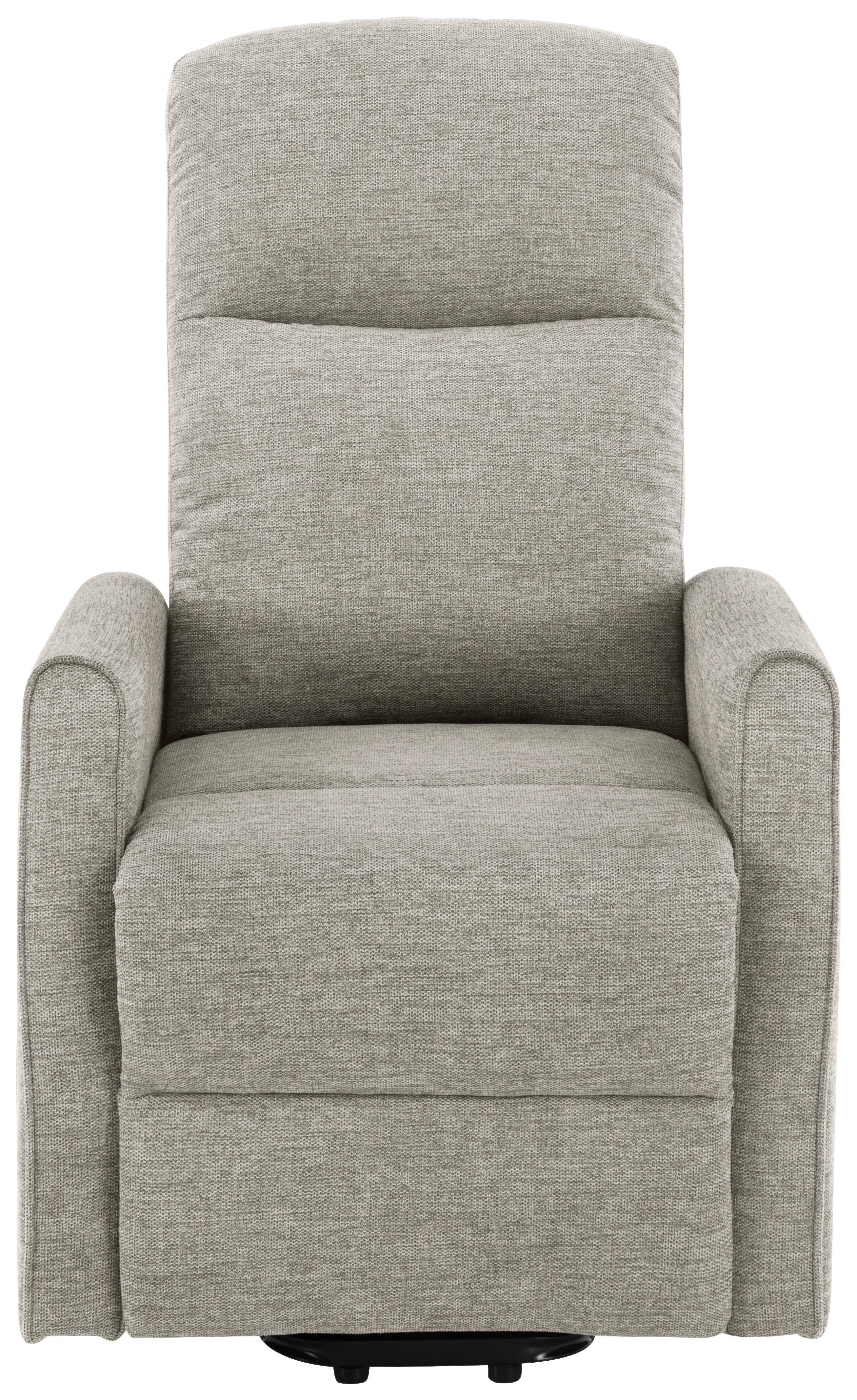 Televízne kreslo ATHEN, s pomocou pri vstávaní - taupe, Modern, kov/drevo (67,5/107/88,5cm)