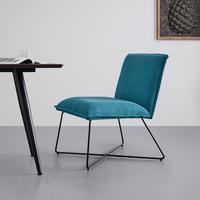 Křeslo FILIP tyrkis - tyrkysová, Moderní, kov/dřevo (63/82/69cm) - Bessagi Home