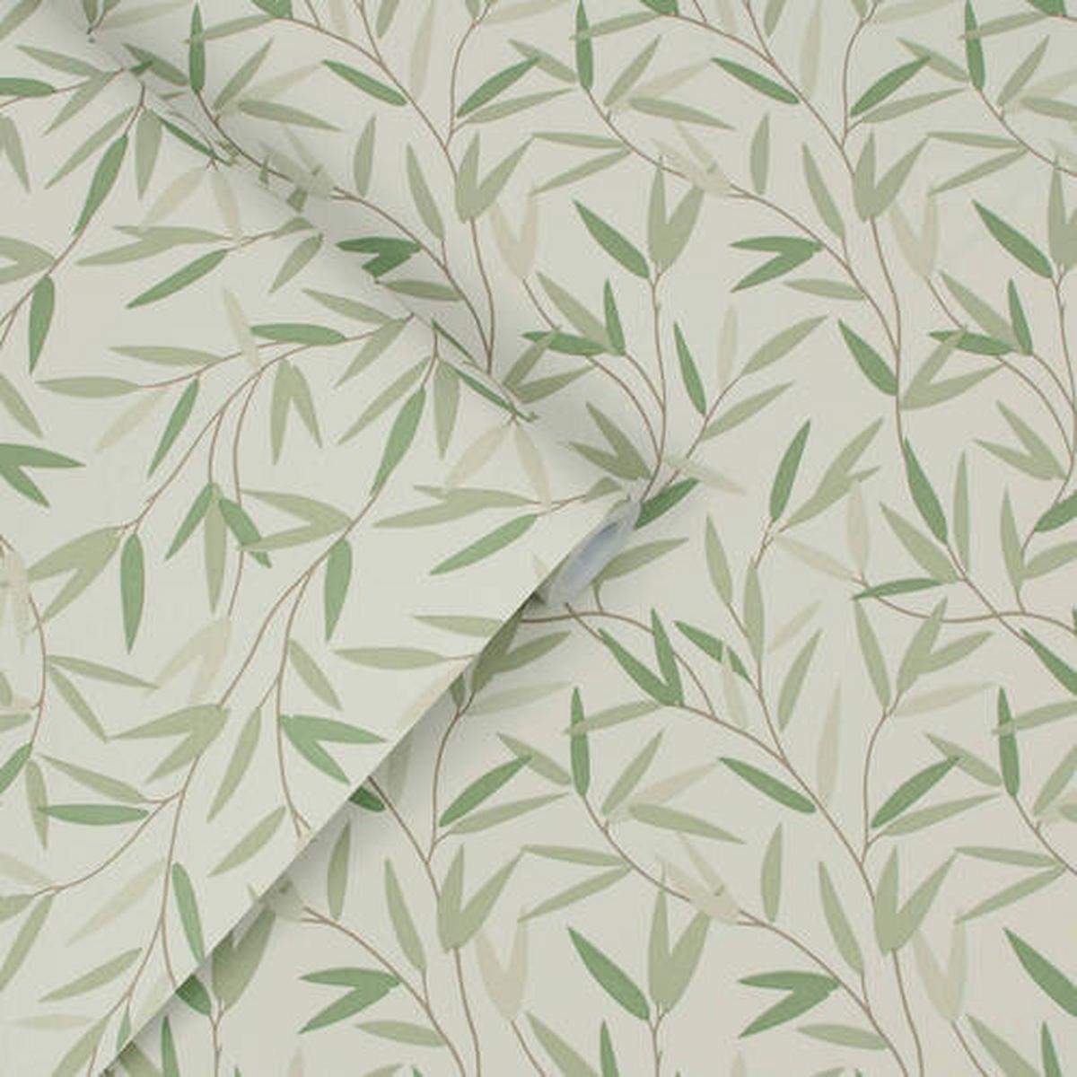 Vliestapete Willow Leaf Hedgerow - Grün, Basics, Papier/Kunststoff (52/1000cm)