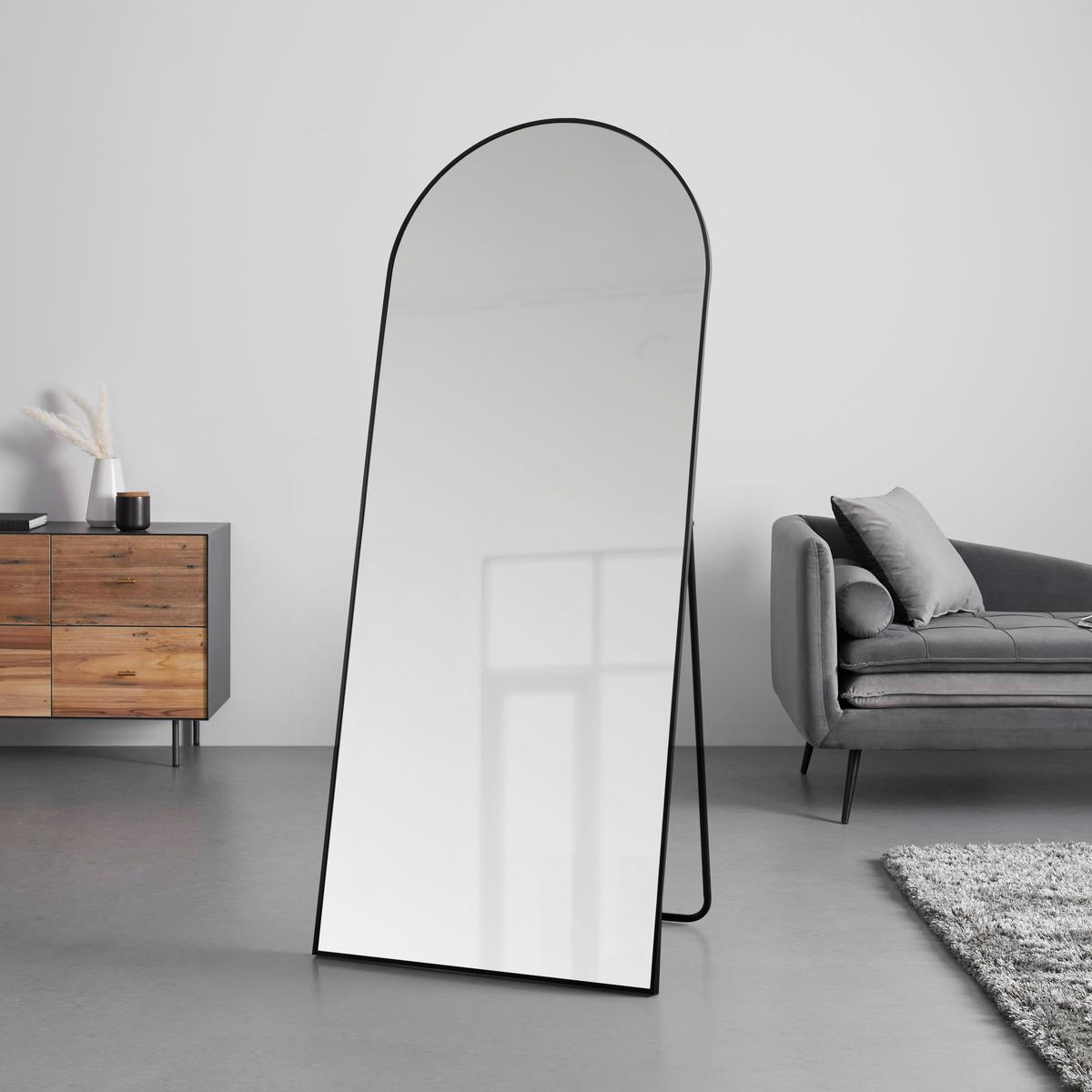 STOJACÍ ZRCADLO BRITT - černá, Moderní, kov/sklo (70/170cm) - Mömax