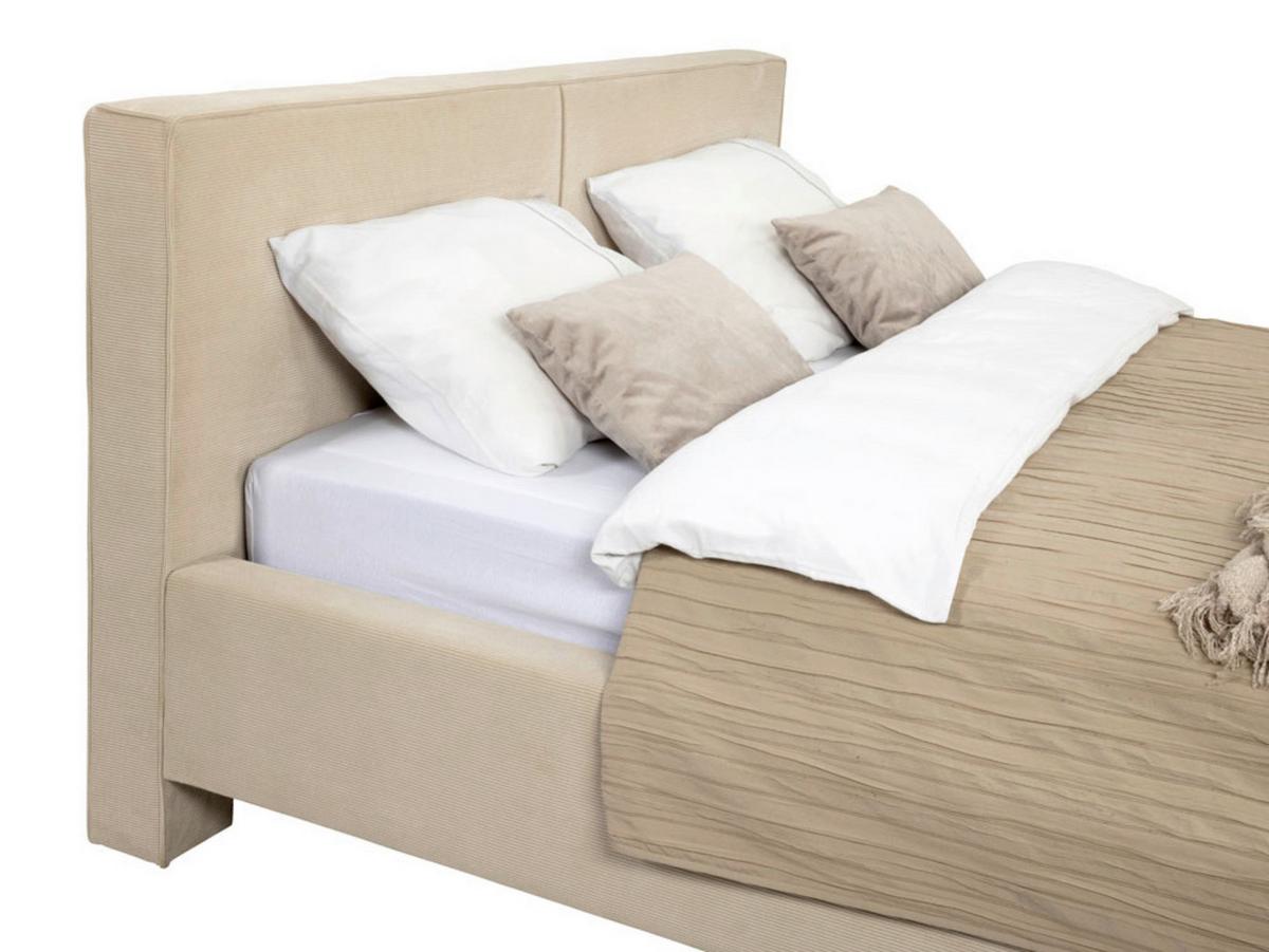 Polsterbett Fiora mit Bettkasten 140x200 - Eichefarben/Creme, MODERN, Holz/Textil (140/200cm) - MID.YOU