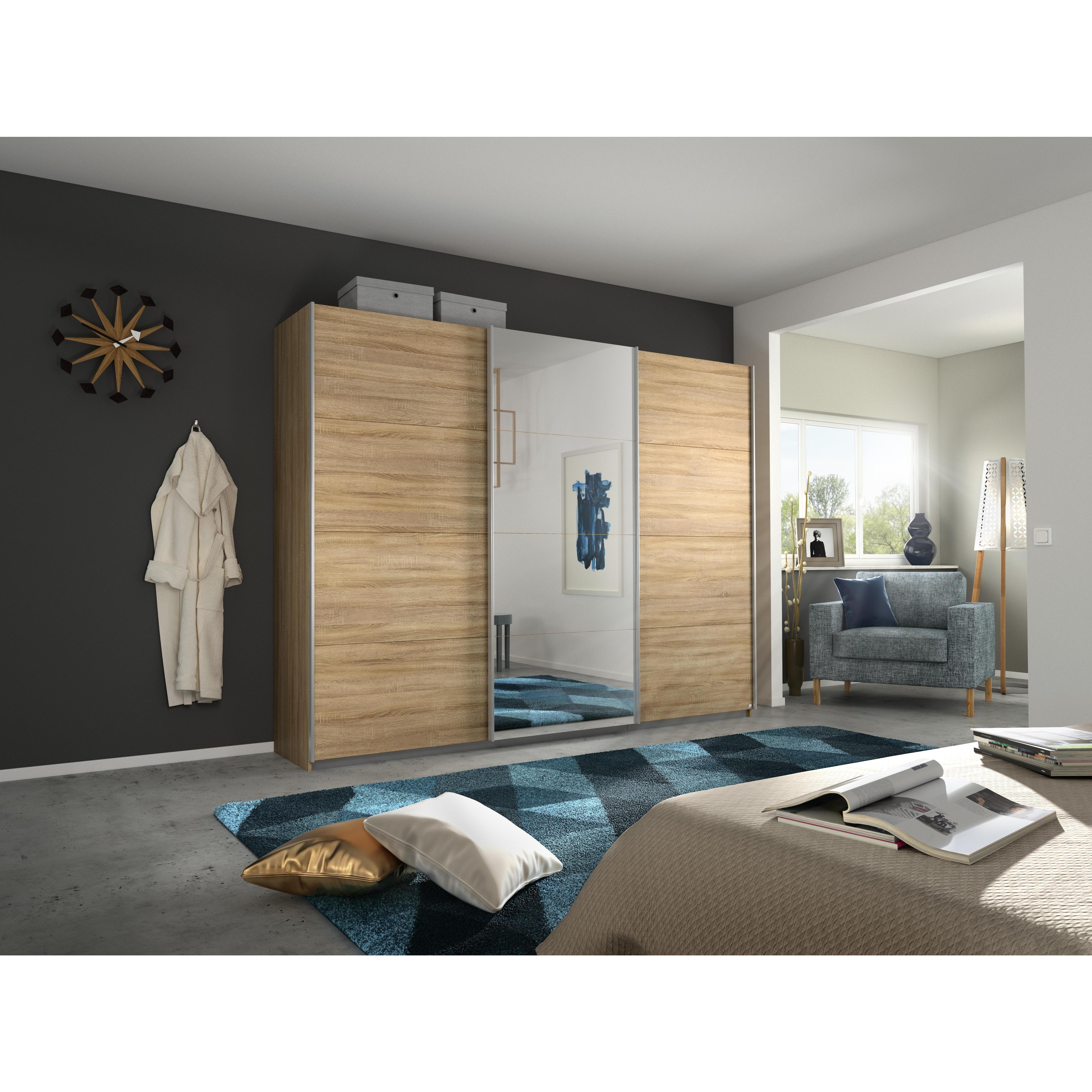 Schwebetürenschrank mit 3 Türen und Spiegel