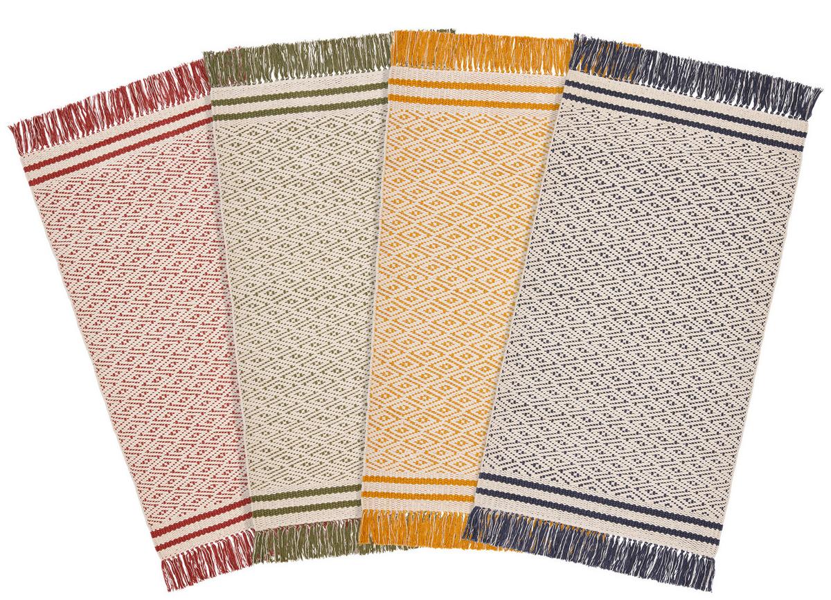 Teppich Vorleger Rot Mit Fransen Iman 70x120 cm - Rot, MODERN, Textil (70/120cm) - Ondega