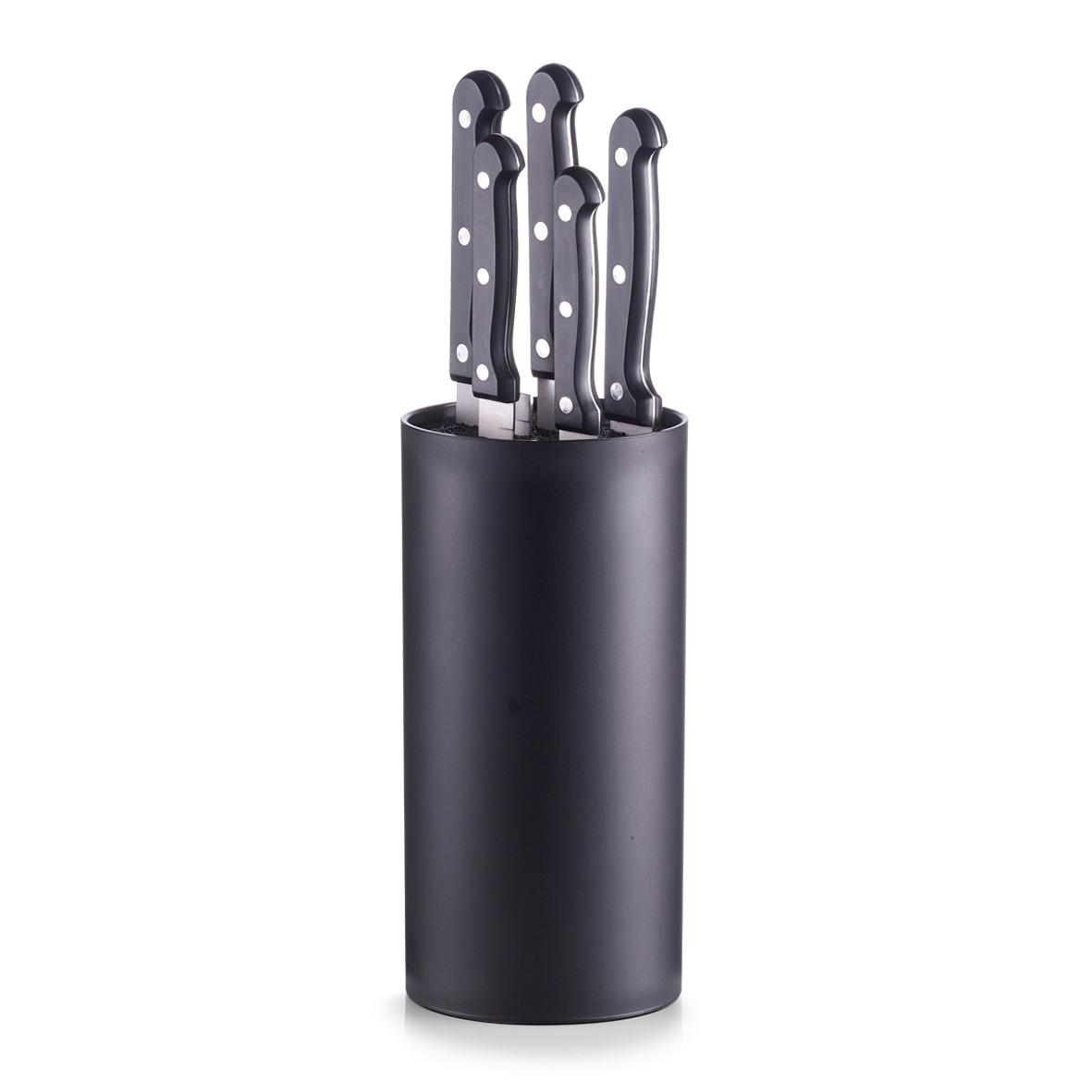 Messerblock Metall, Kunststoff 6-teilig - Schwarz, Basics, Kunststoff/Metall (11cm) - Zeller Present