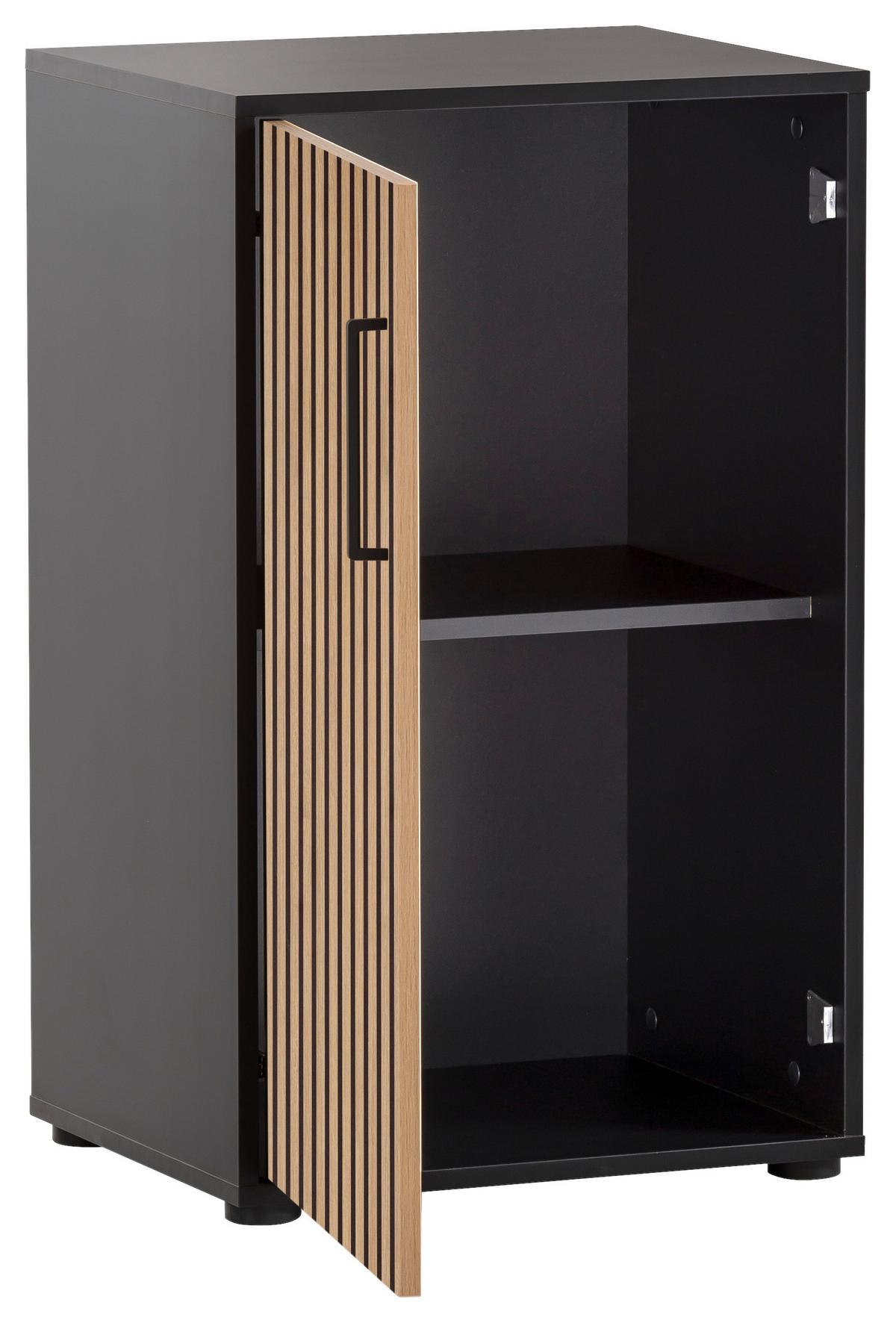 Aktenschrank Hank Schwarz/Eiche Dekor B: 50,95cm - Schwarz/Eiche Artisan, MODERN, Holzwerkstoff (50,95/83,6/41cm) - MID.YOU