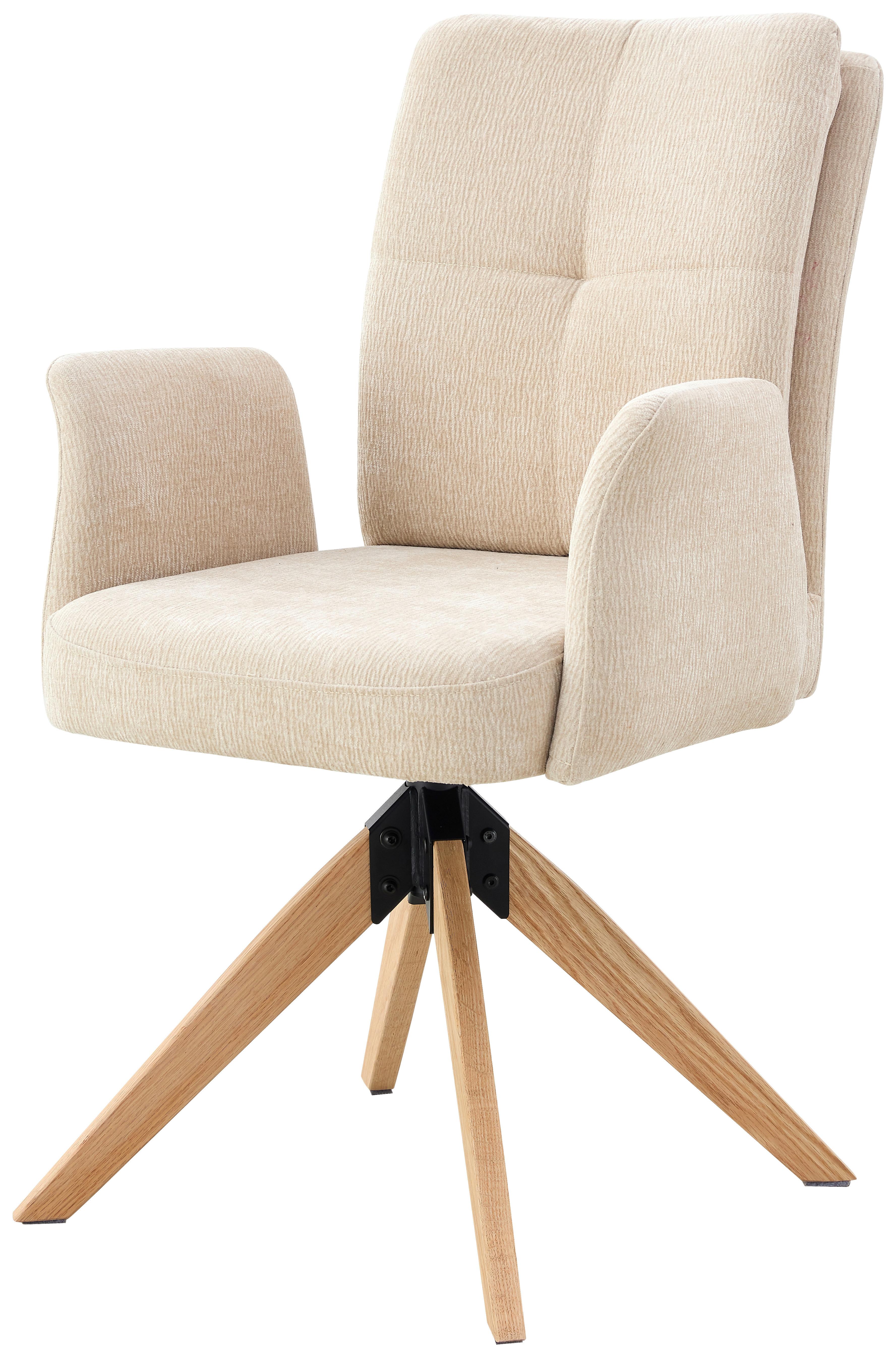 Armlehnstuhl Matei Webstoff Beige, B: 60 Cm - Beige/Naturfarben, KONVENTIONELL, Holz/Textil (60/94/66cm) - Livetastic