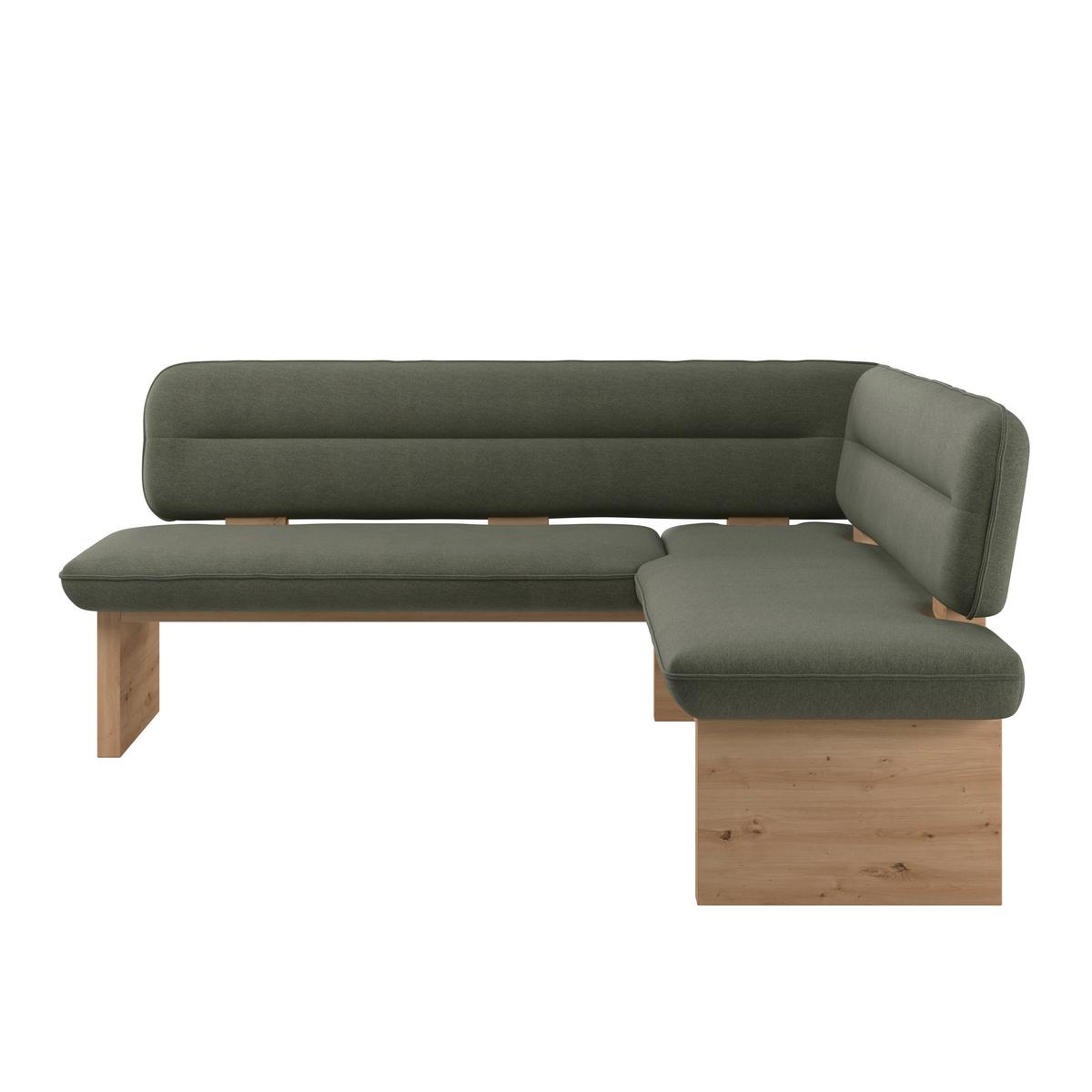 Eckbank Beluna Ii Webstoff Grün, B: 232cm - Eichefarben/Grün, KONVENTIONELL, Holz/Textil (232/170cm) - James Wood