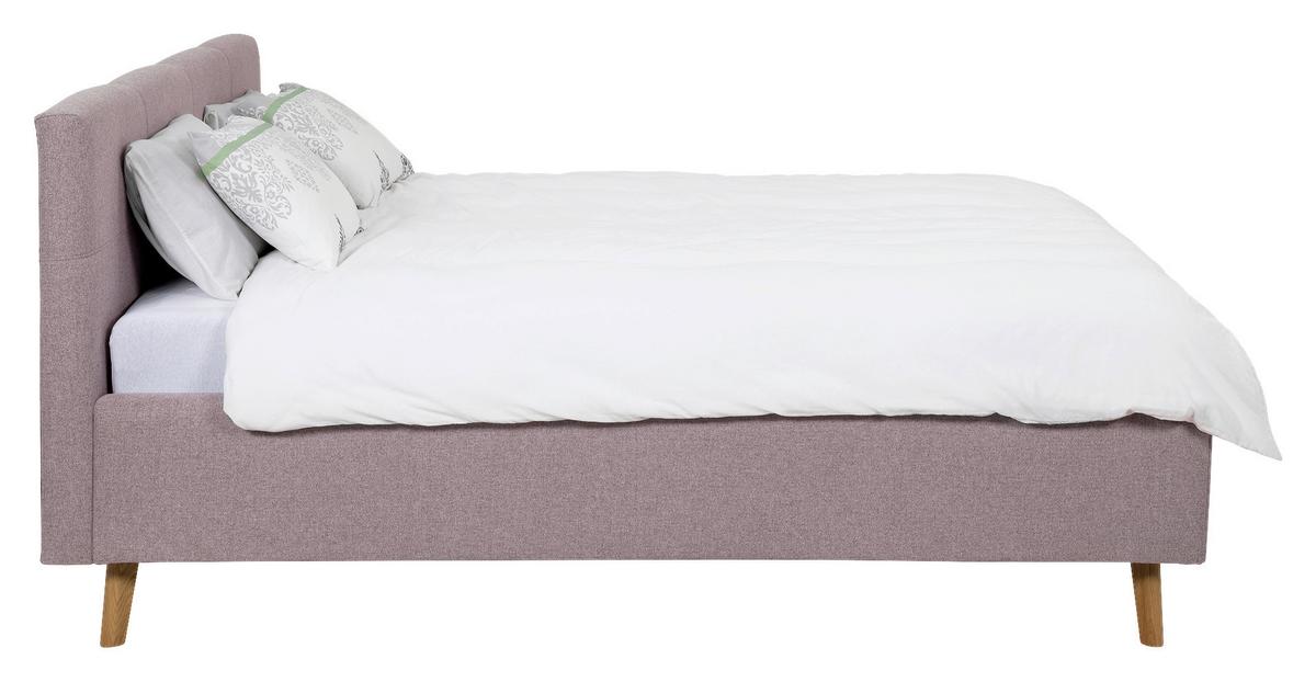 Polsterbett Rossva Lf: 200x200 Rosa - Hellrosa/Eichefarben, MODERN, Holz/Textil (200/200cm) - MID.YOU