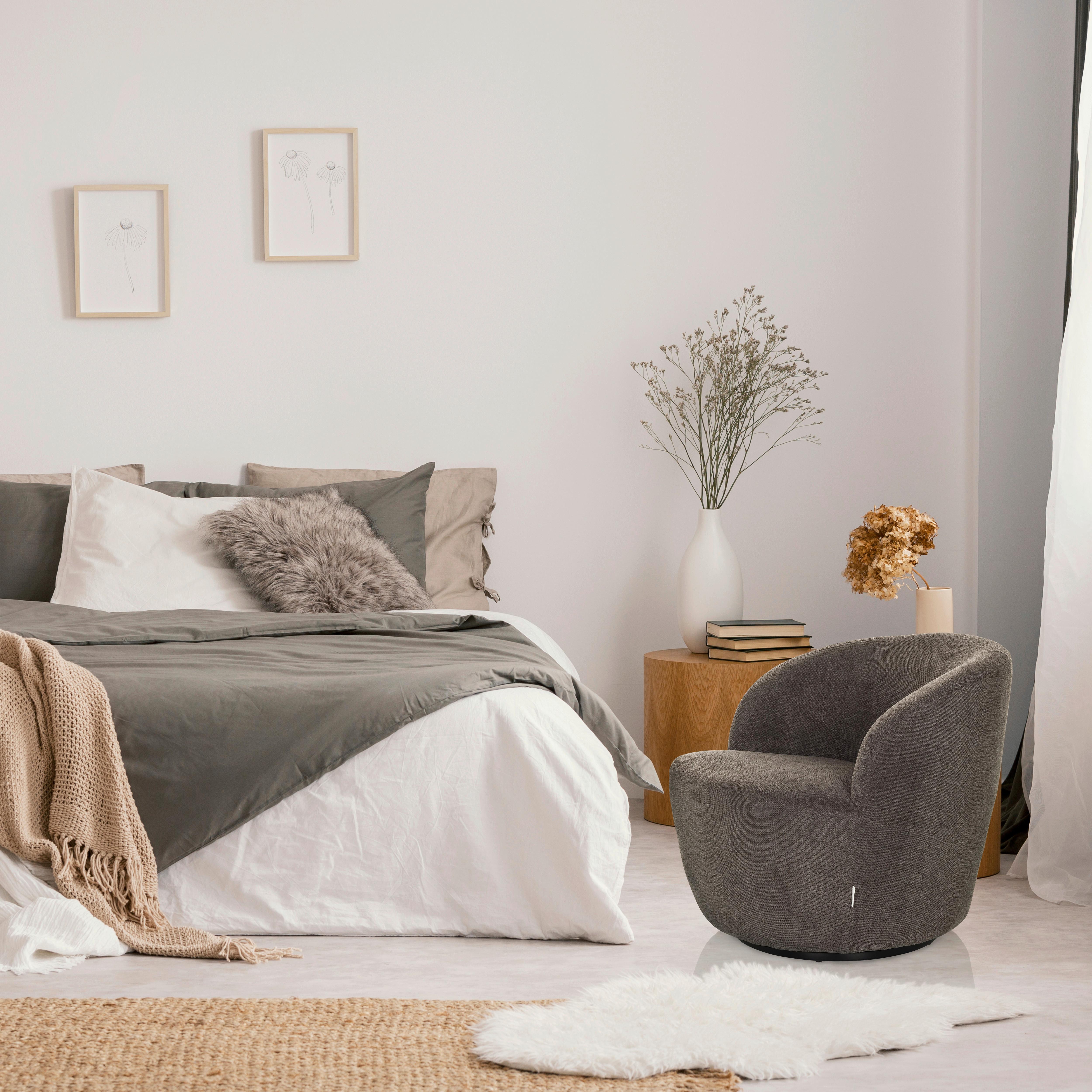 Loungesessel Bramwich Grau B: 65 Cm - Grau, MODERN, Textil (65/70/77cm) - MID.YOU
