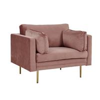 Armlehnstuhl Boom Chromfarben, Pink B: 110cm - Pink, MODERN, Textil/Metall (110/88/90cm) - Livetastic