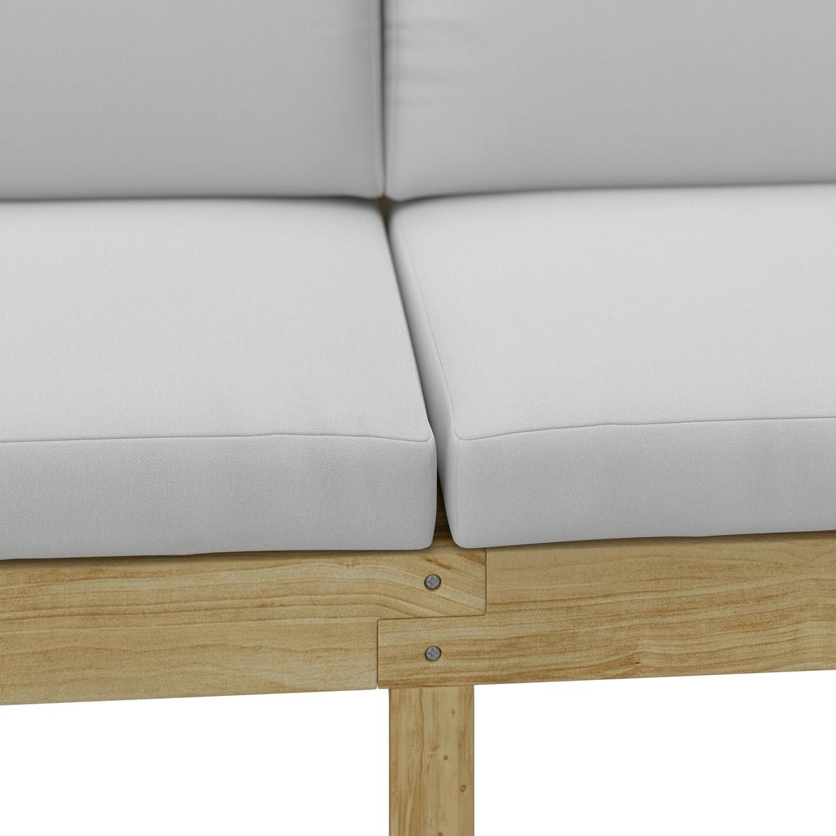 Gartenbank Akazienholz 2-Sitzer Sevilla Mit Kissen - Weiß/Akaziefarben, MODERN, Holz/Textil (180/70/74cm) - James Wood