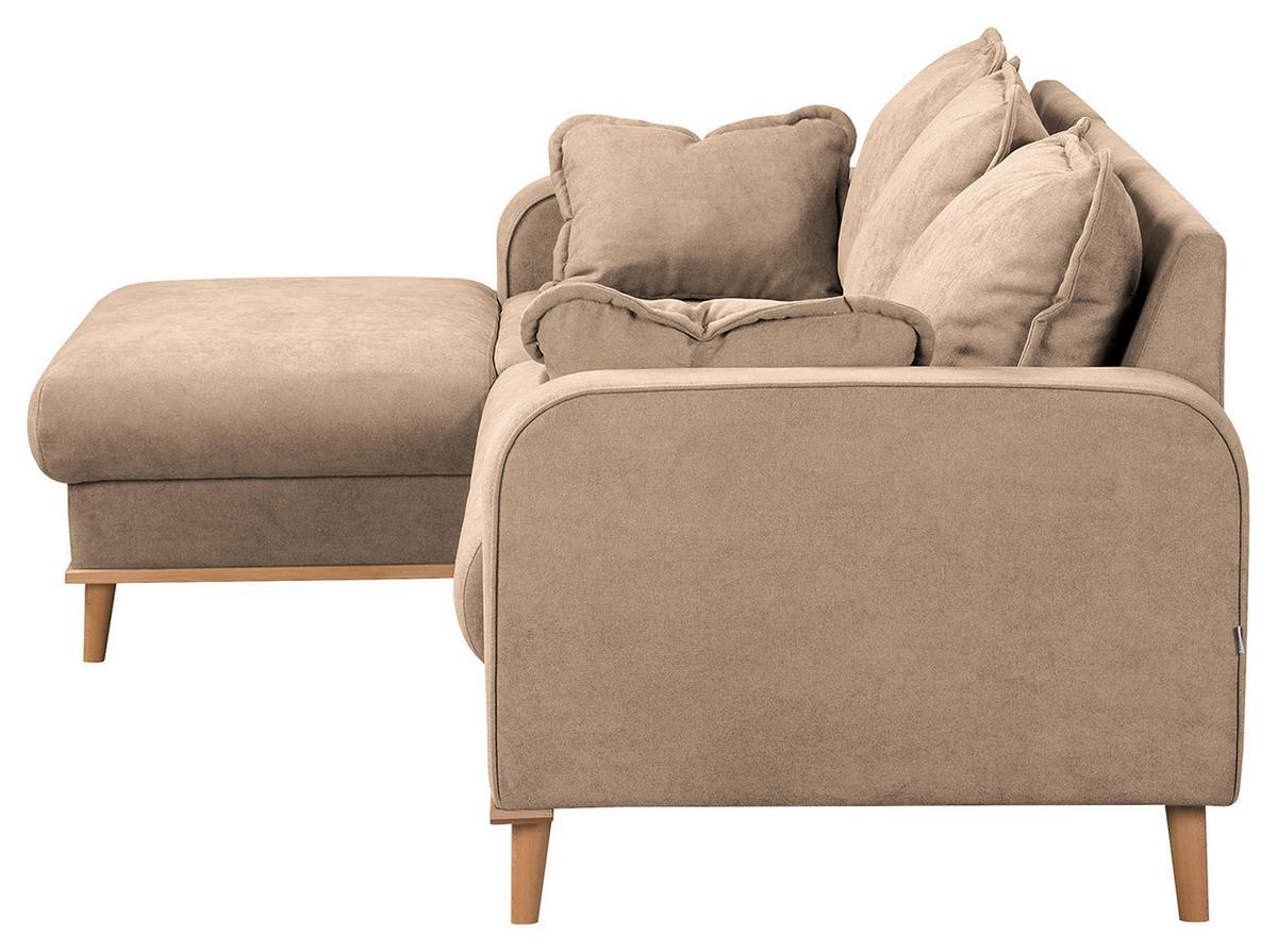Ecksofa Beata Beige S: 150x230 cm - Wengefarben/Beige, Design, Textil (150/230cm) - Livetastic