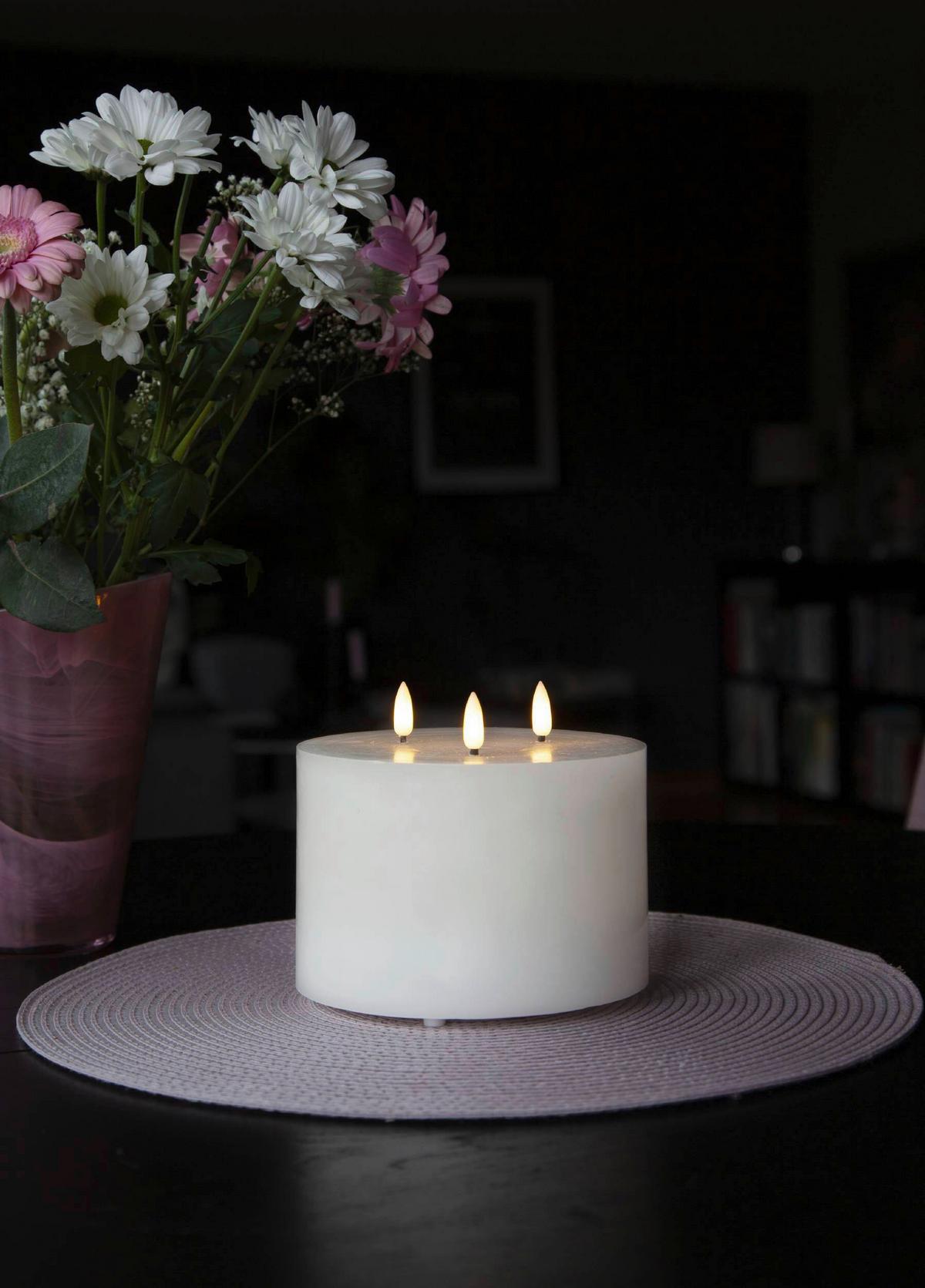 LED-Kerze 411546 LED-Kerze - Weiß, Basics, Naturmaterialien/Kunststoff (15/13cm) - Eglo