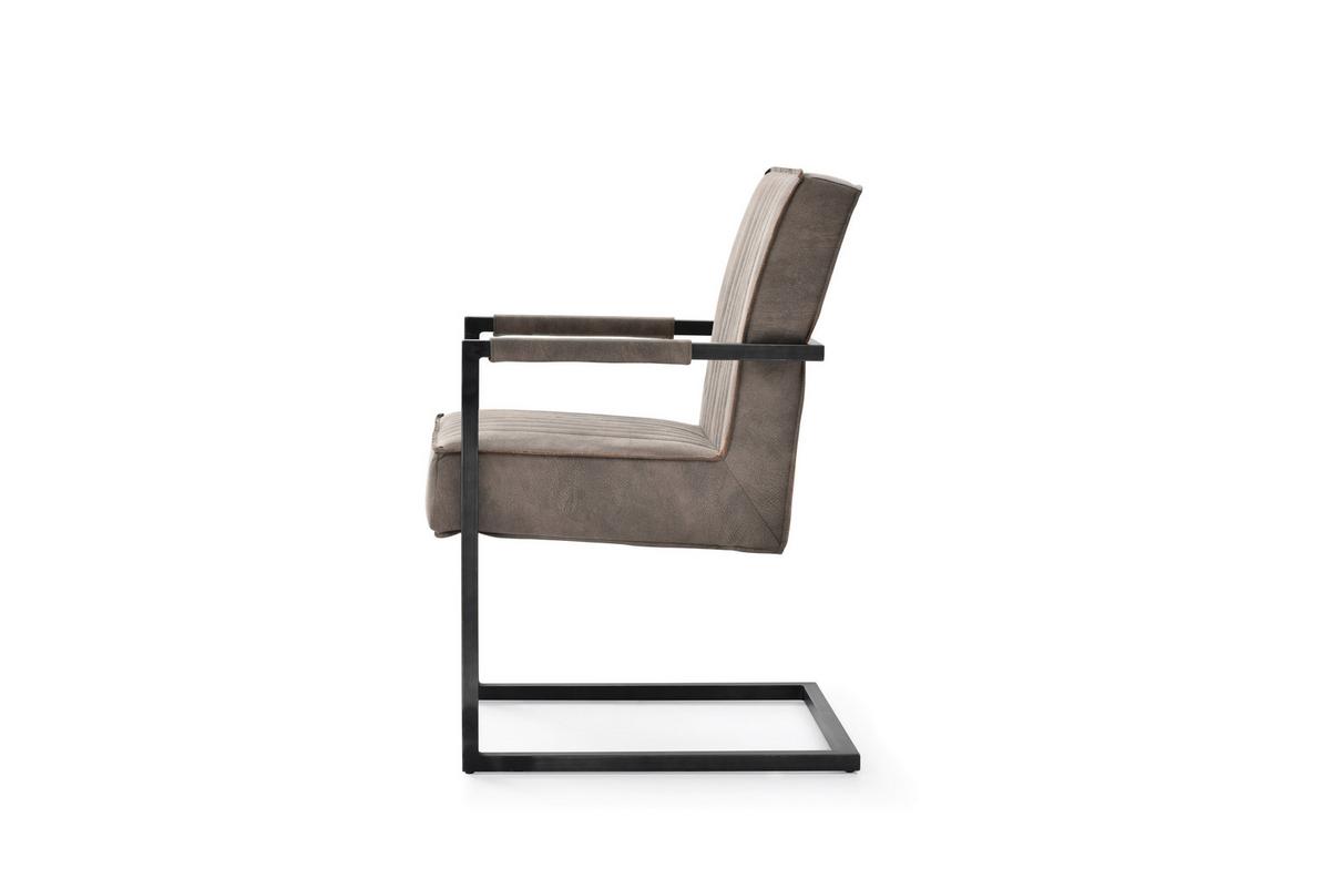 Schwingstuhl Julina Textil Taupe, B: 51,5 cm - Taupe/Schwarz, KONVENTIONELL, Textil/Metall (51,5/92/70cm)