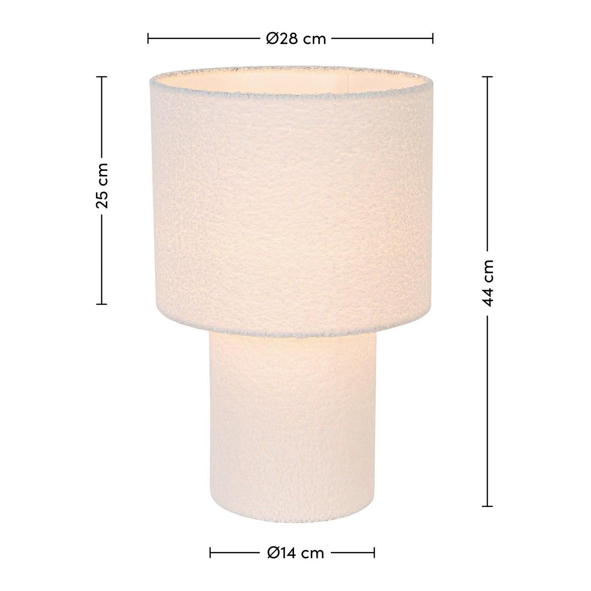 Tischleuchte Ston Grau/Schwarz max. 40 Watt - bílá/přírodní barvy, Moderní, kov/textil (28/44cm) - Mömax