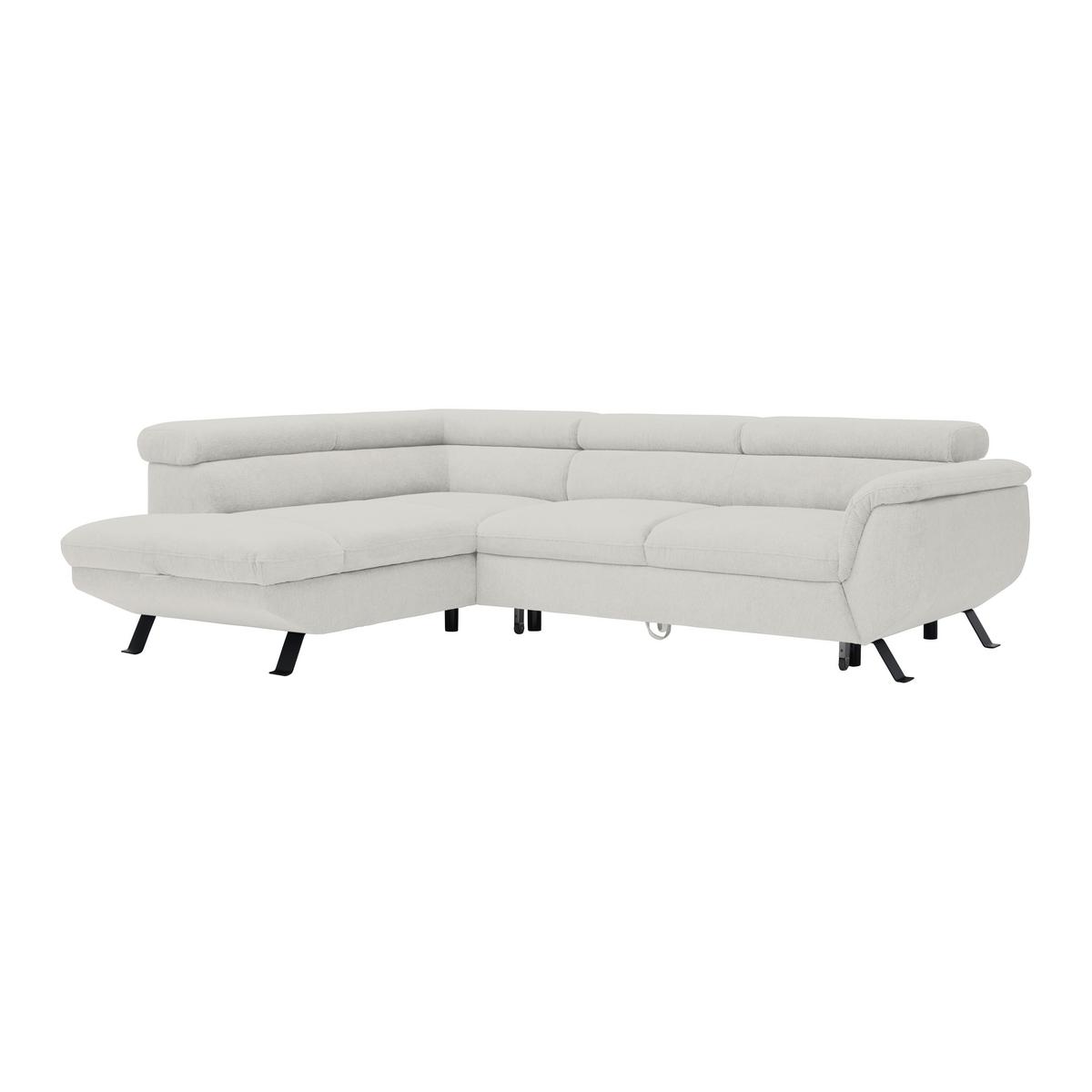 Rohová sedačka RAVEN, ľavá, sivobiela - čierna/sivobiela, Modern, kov/textil (198cm) - Mömax