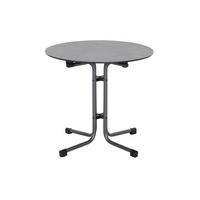 Gartentisch Klappbar Metall/Holzwerkstoff ⌀ 80 cm - Anthrazit, KONVENTIONELL, Holzwerkstoff/Kunststoff (80/71cm) - Siena Garden