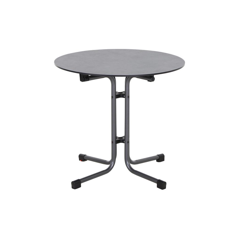 Gartentisch Klappbar Metall/holzwerkstoff ⌀ 80 Cm