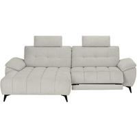 Sedací souprava VENICE, levá, bílá, elektrické nastavení noh - bílá/černá, Moderní, kov/dřevo (156/268cm) - Premium Living