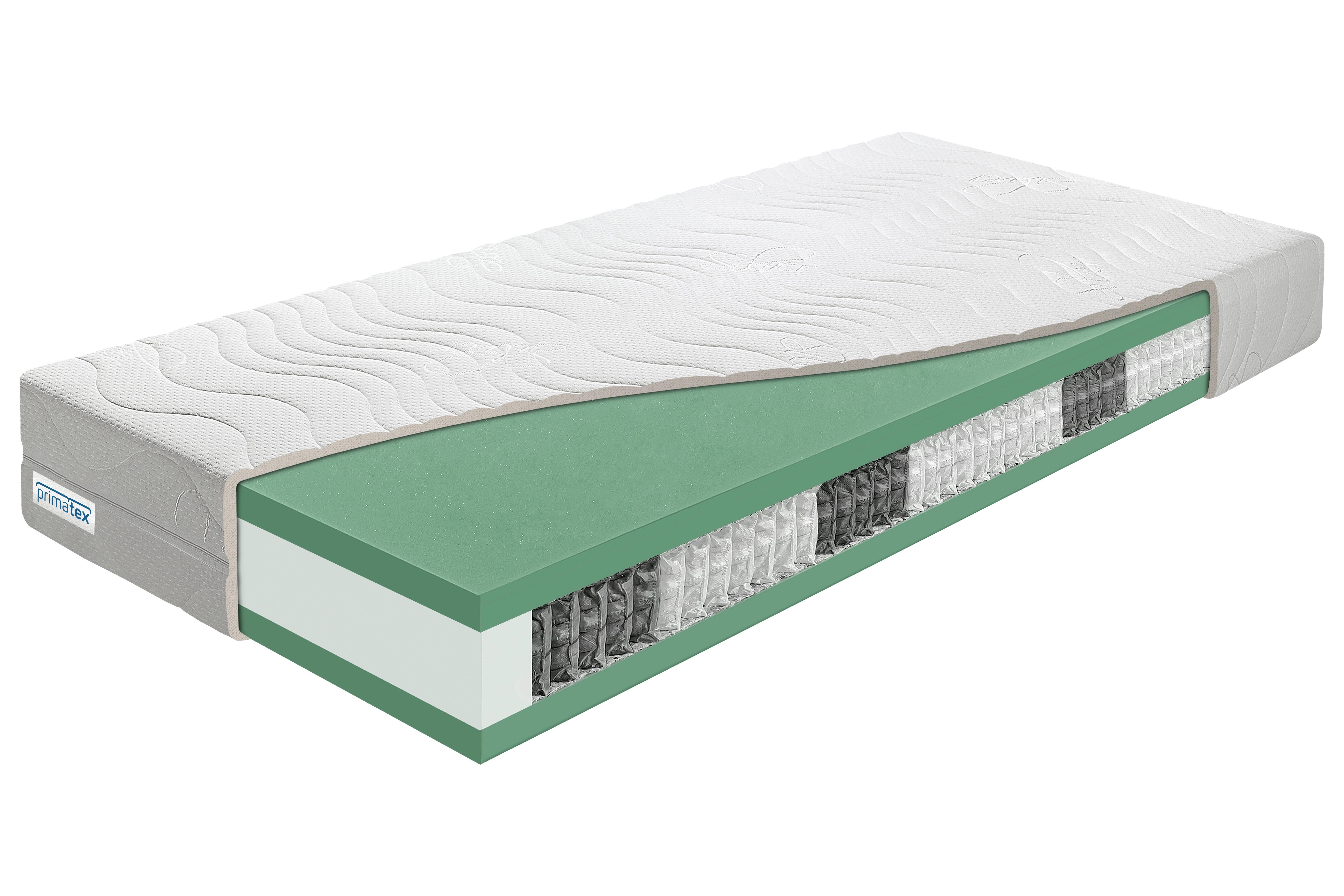 Taschenfederkernmatraze Primatex Longlife 90x200 Cm H4 - Weiß, LIFESTYLE, Textil (90/200cm) - Primatex