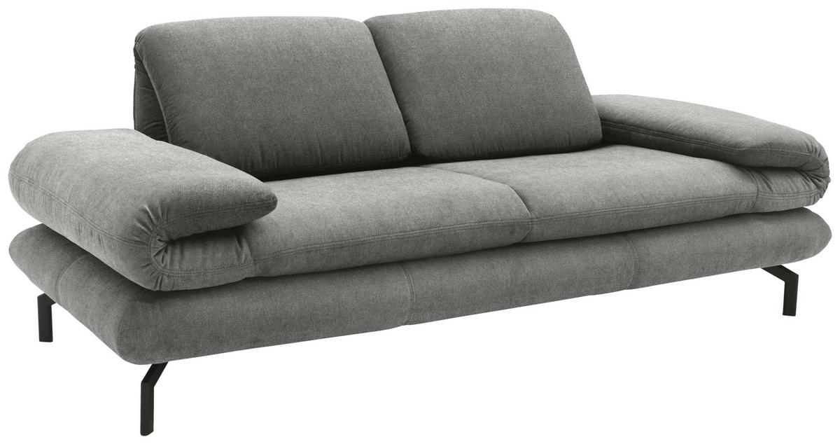 2-Sitzer-Sofa Looks Xiii Grau - Silberfarben/Schwarz, Design, Textil (204/83/98cm) - LOOKS by W.Joop