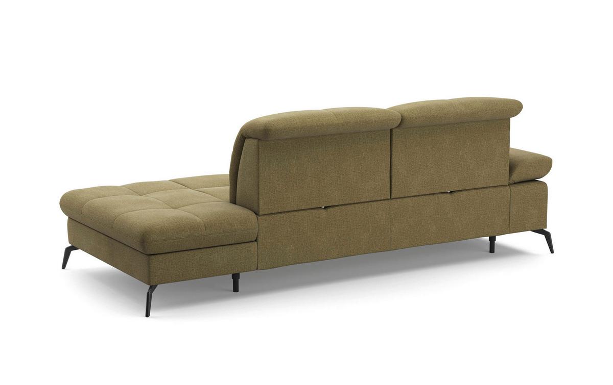 Récamiere Amica E, Olivgrün B: 231 Cm - Schwarz/Olivgrün, KONVENTIONELL, Textil (231/90/122cm) - Sit & More