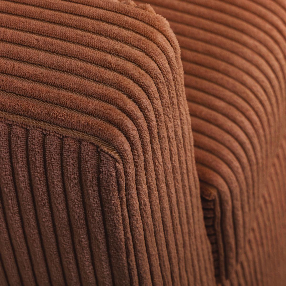 Ecksofa mit Schlaffunktion Paris Terracottacord 215x145cm - Terracotta, Basics, Holz/Holzwerkstoff (215/145cm)