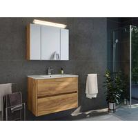 BADEZIMMER Limes, Eichefarben B: 80 cm - Eichefarben/Weiß, Basics, Keramik/Holzwerkstoff (80cm) - MID.YOU