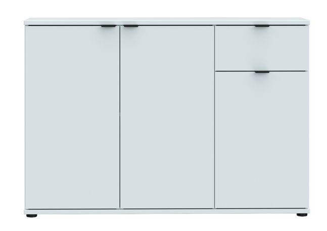 Komoda Ganymede, svetlosivá, š: 120cm - čierna/svetlosivá, Modern, kov/kompozitné drevo (119,8/82,3/34,1cm)