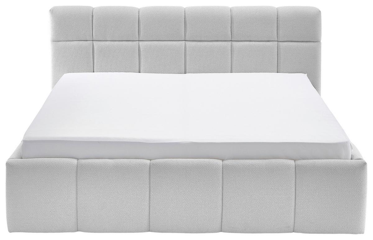 Čalúnená posteľ ASCONA 160x200, svetlosivá - čierna/svetlosivá, Konventionell, textil/plast (160/200cm)