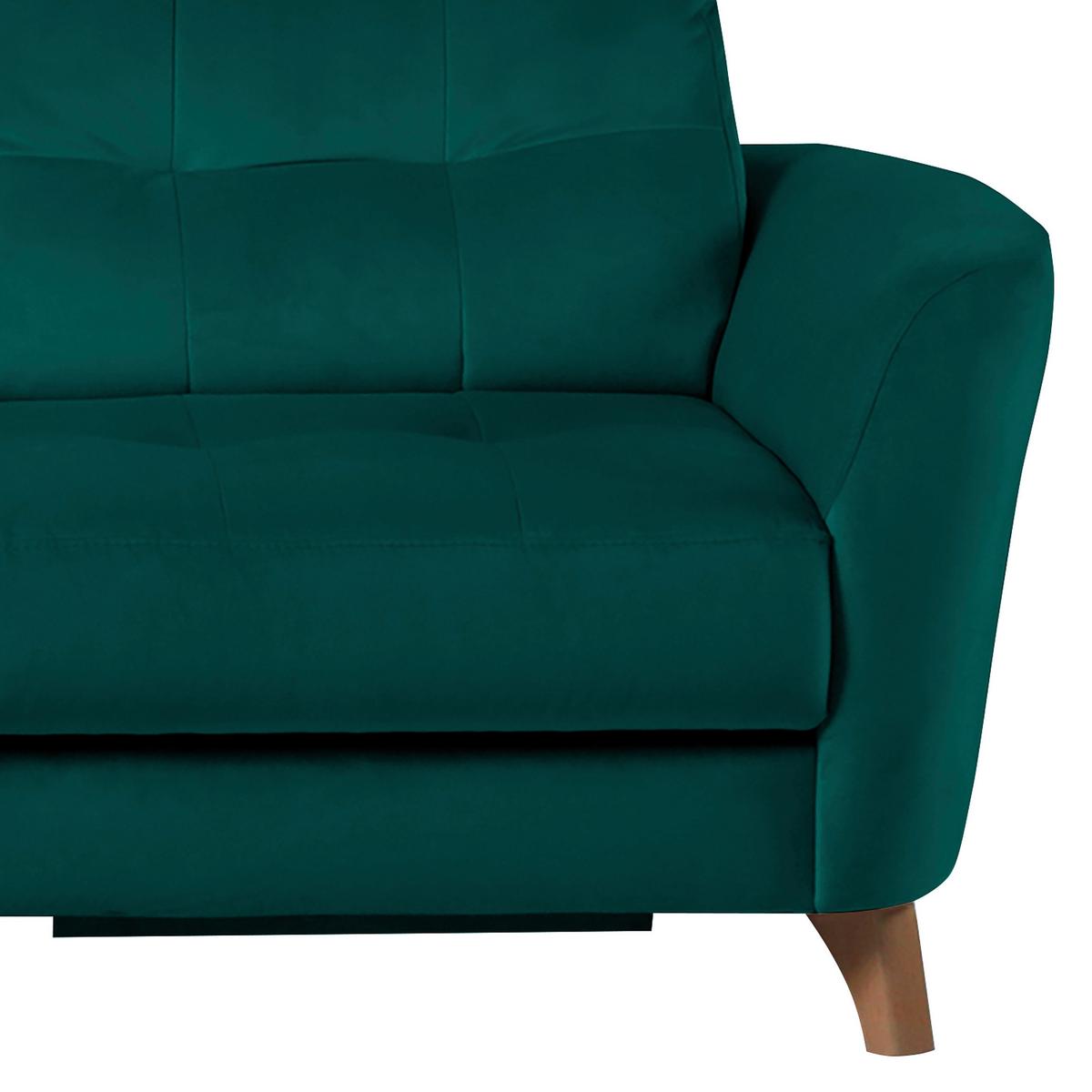 Ecksofa Nordic. Petrol S: 168x238 cm - Buchefarben/Petrol, Design, Textil (168/238cm) - Livetastic