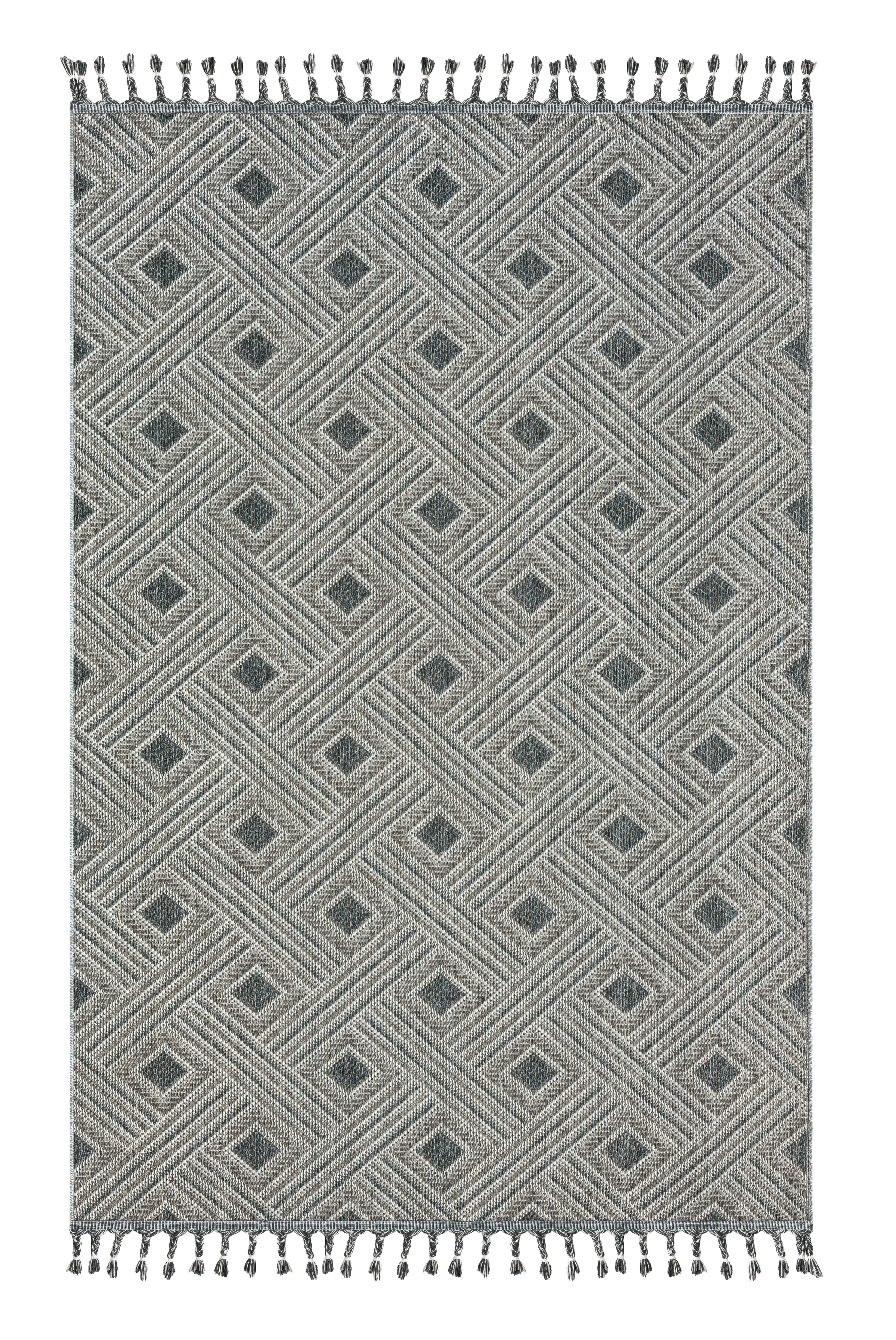 Flachwebeteppich Grau/weiß Joana 120x170 Cm