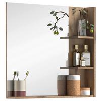 Wandspiegel Mason 79x73 cm Eichefarben - Eichefarben/Grau, MODERN, Glas/Holzwerkstoff (79/73/13cm) - MID.YOU