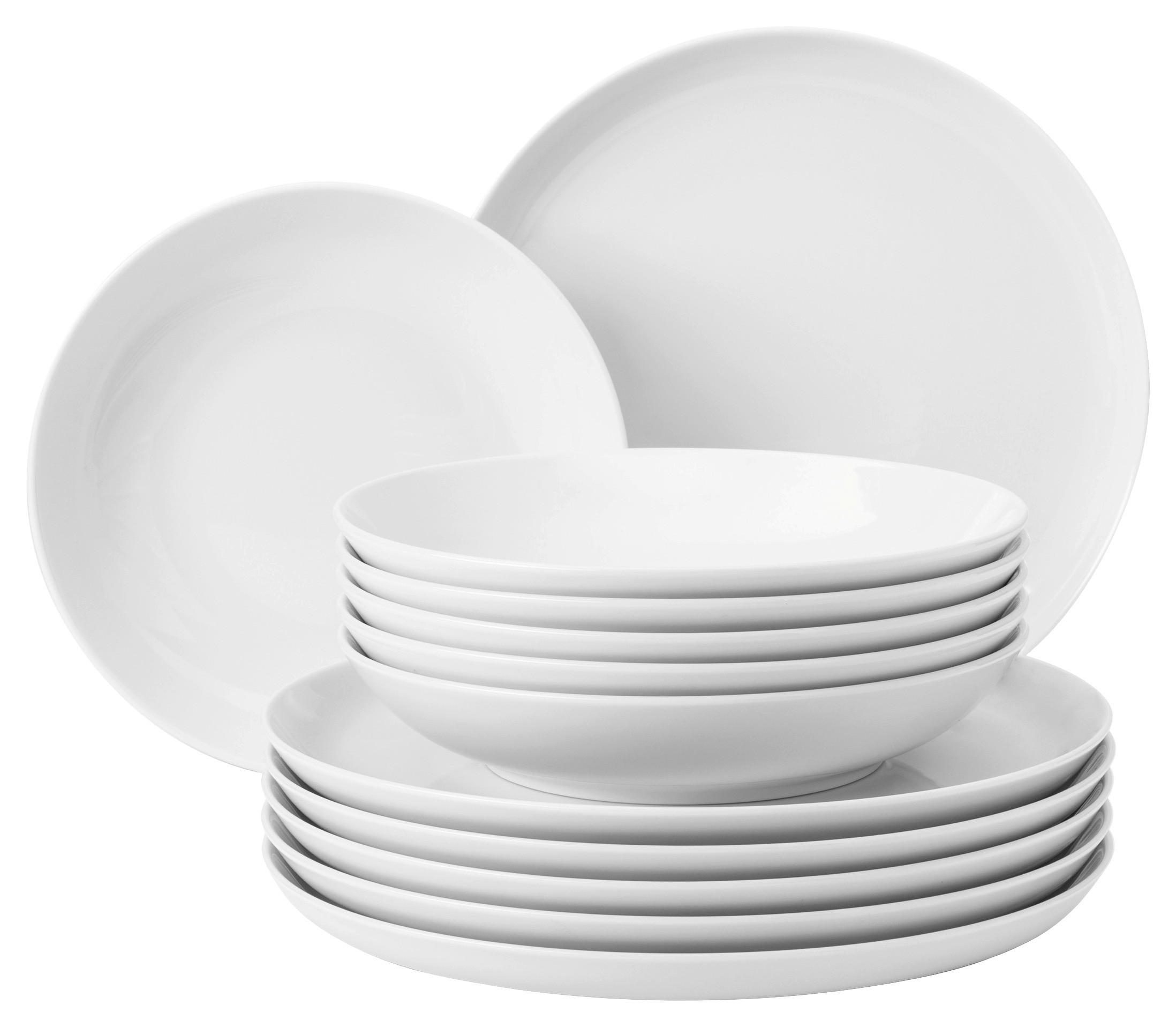Tafelservice Sketch, Porzellan für 6 Personen Geschirr Set - Weiß, KONVENTIONELL, Keramik (32/32/23,5cm) - Seltmann Weiden
