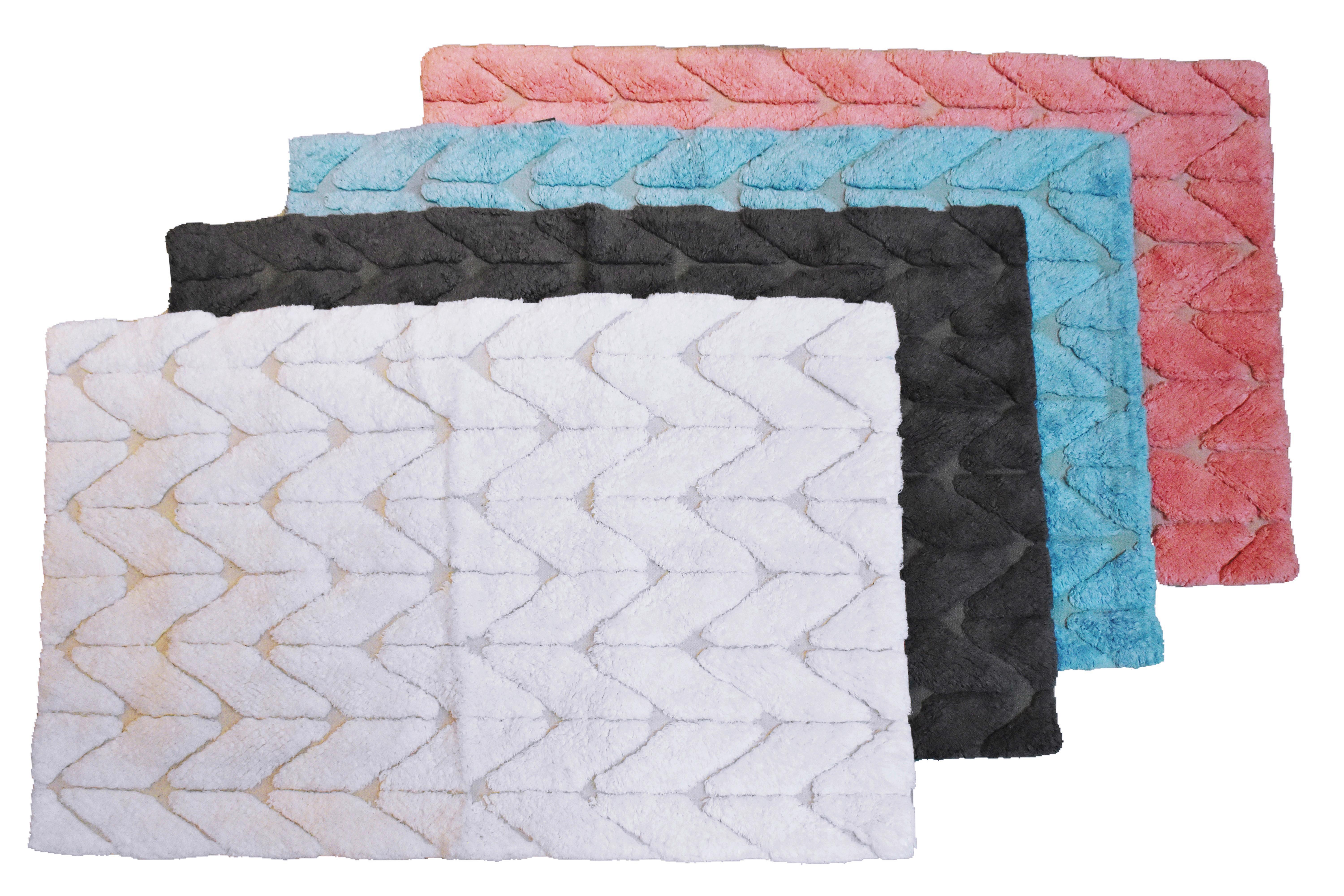 Koupelnová Předložka Zick Zack, 60/100cm, Modrá - modrá, Moderní, textil (60/100cm)