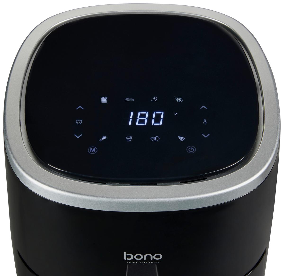 Heißluftfritteuse Julia 3,5 L Schwarz, Timer - Schwarz, MODERN, Kunststoff (32,2ml) - Bono