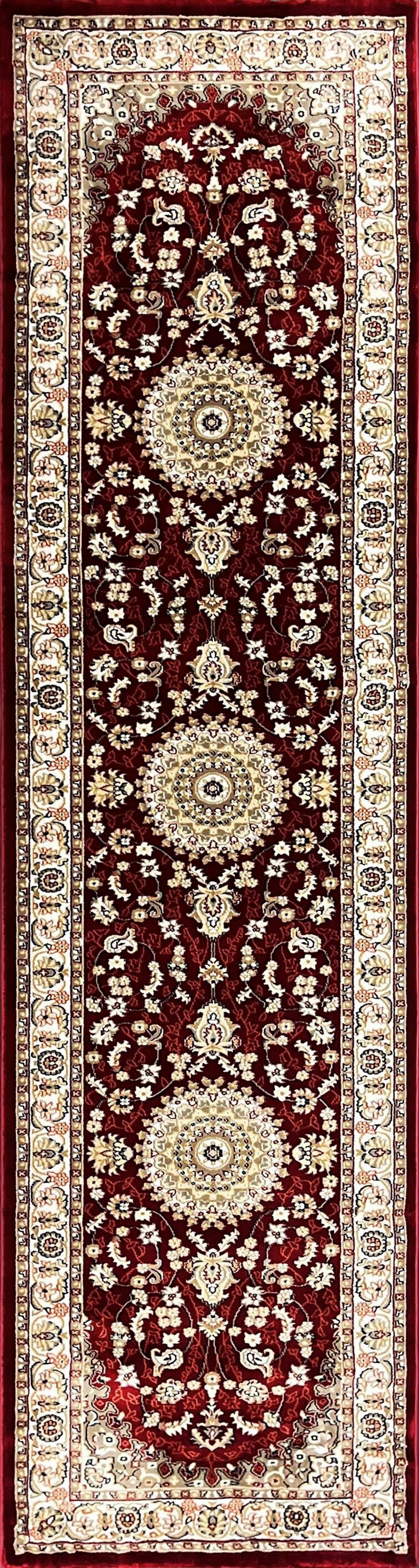 Orientalischer Webteppich Rot Naturfaser Donald 80x300 cm - Rot, Basics, Kunststoff (80/300cm) - James Wood