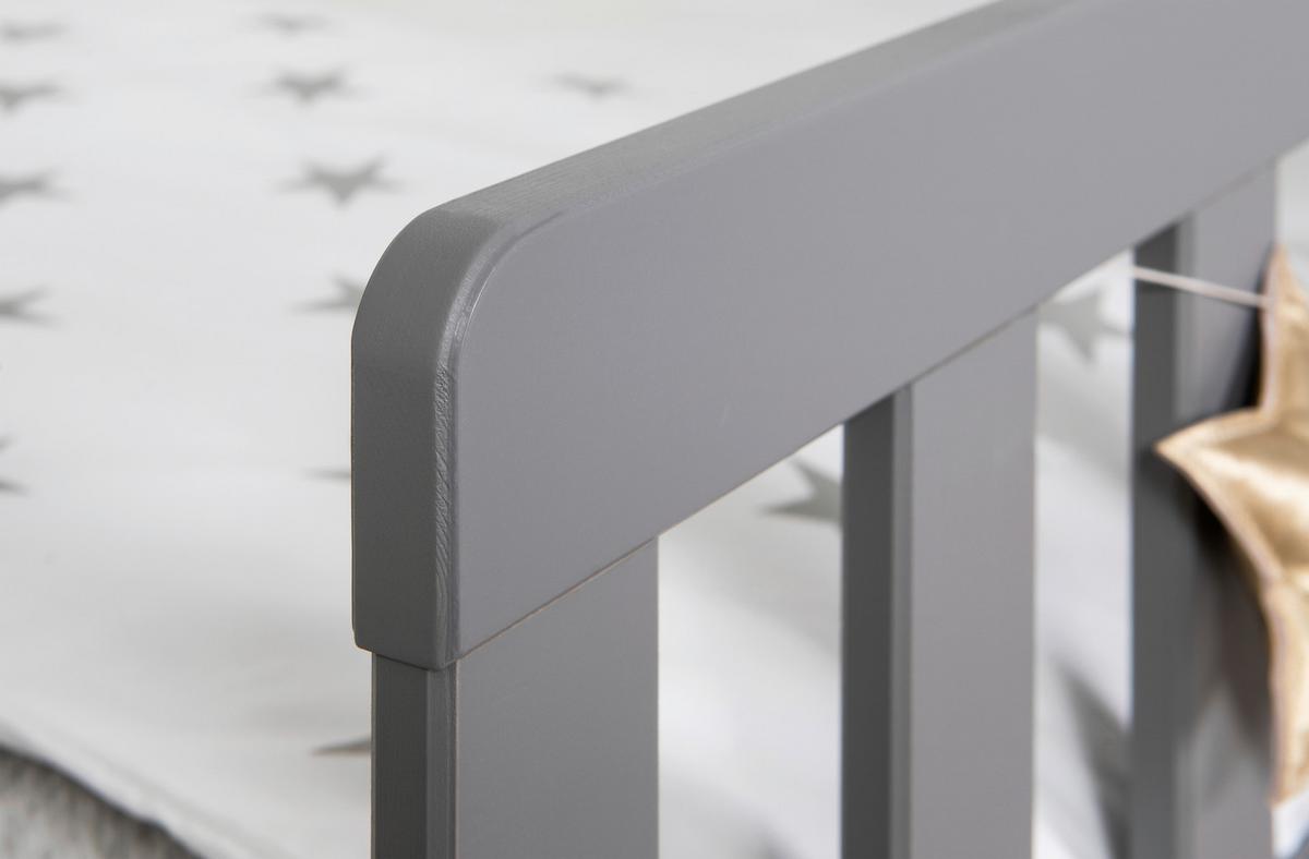 Bodenbett 120/200 Cm Hellgrau Inkl. Laden - Hellgrau/Naturfarben, MODERN, Holz (120/200cm) - MID.YOU