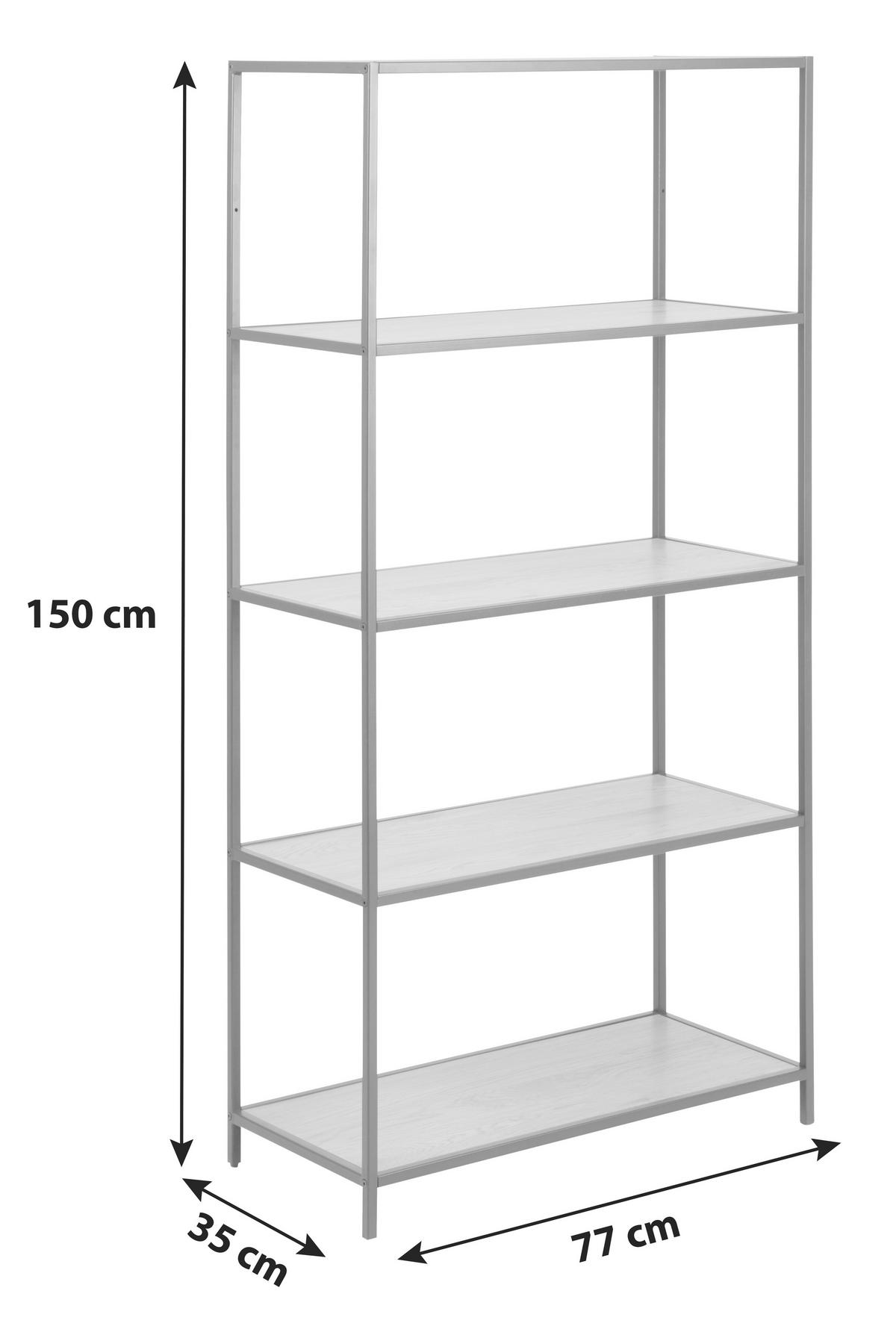 Polc Seaford 77/150cm - tölgyfa színű, Trend, faalapú anyag/fém (77/150/35cm) - MID.YOU