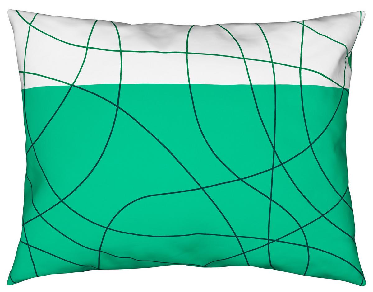 Cretonne Bettwäsche 140x200 cm Julia Baumwolle Grün/Weiß - Weiß/Grün, MODERN, Textil - Luca Bessoni