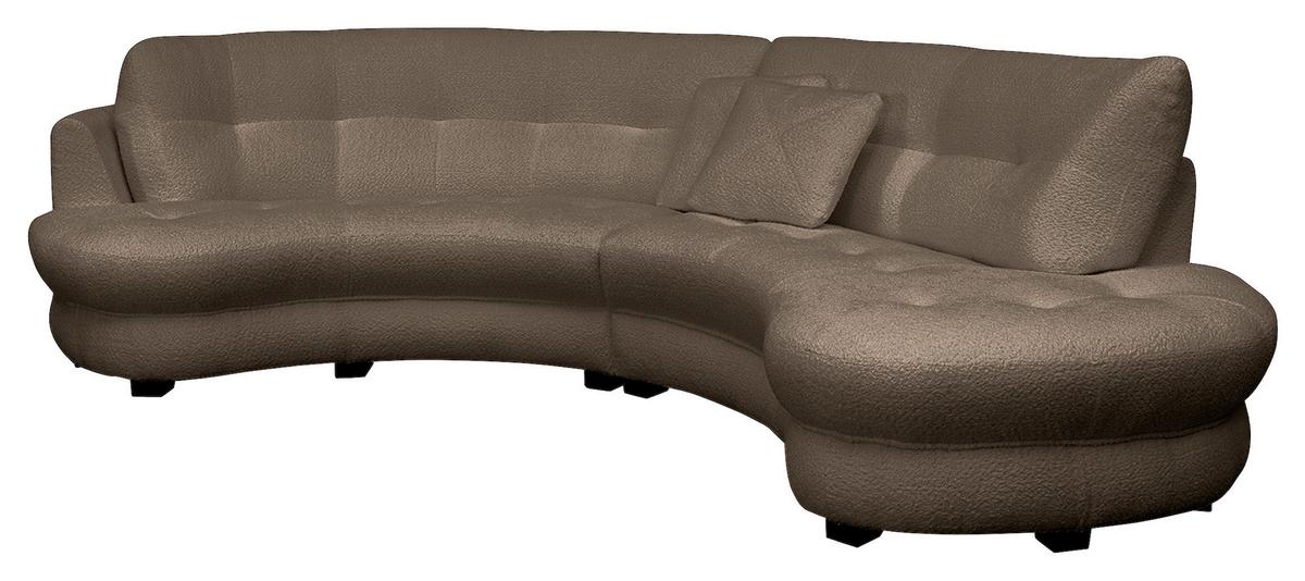 Ecksofa Bretania, Braun S: 300x113 cm - Schwarz/Weiß, Design, Textil (300/113cm) - Livetastic