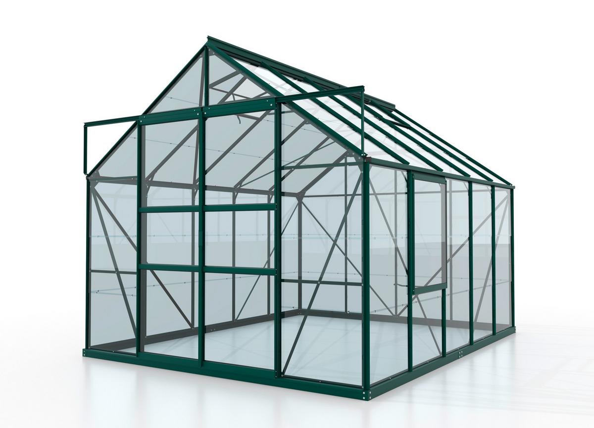 Gewächshausbausatz Meridian 2 8300 8,2 M2 Metall/Glas - Grün, Basics, Glas/Metall (257/231,8/321cm)