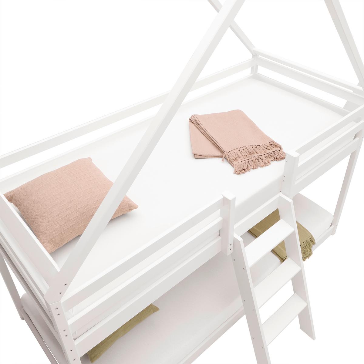 Poschodová posteľ SWEET 90x200 cm, borovica, biela - biela/farba brezy, Lifestyle, drevo (97/224/208cm) - Mömax